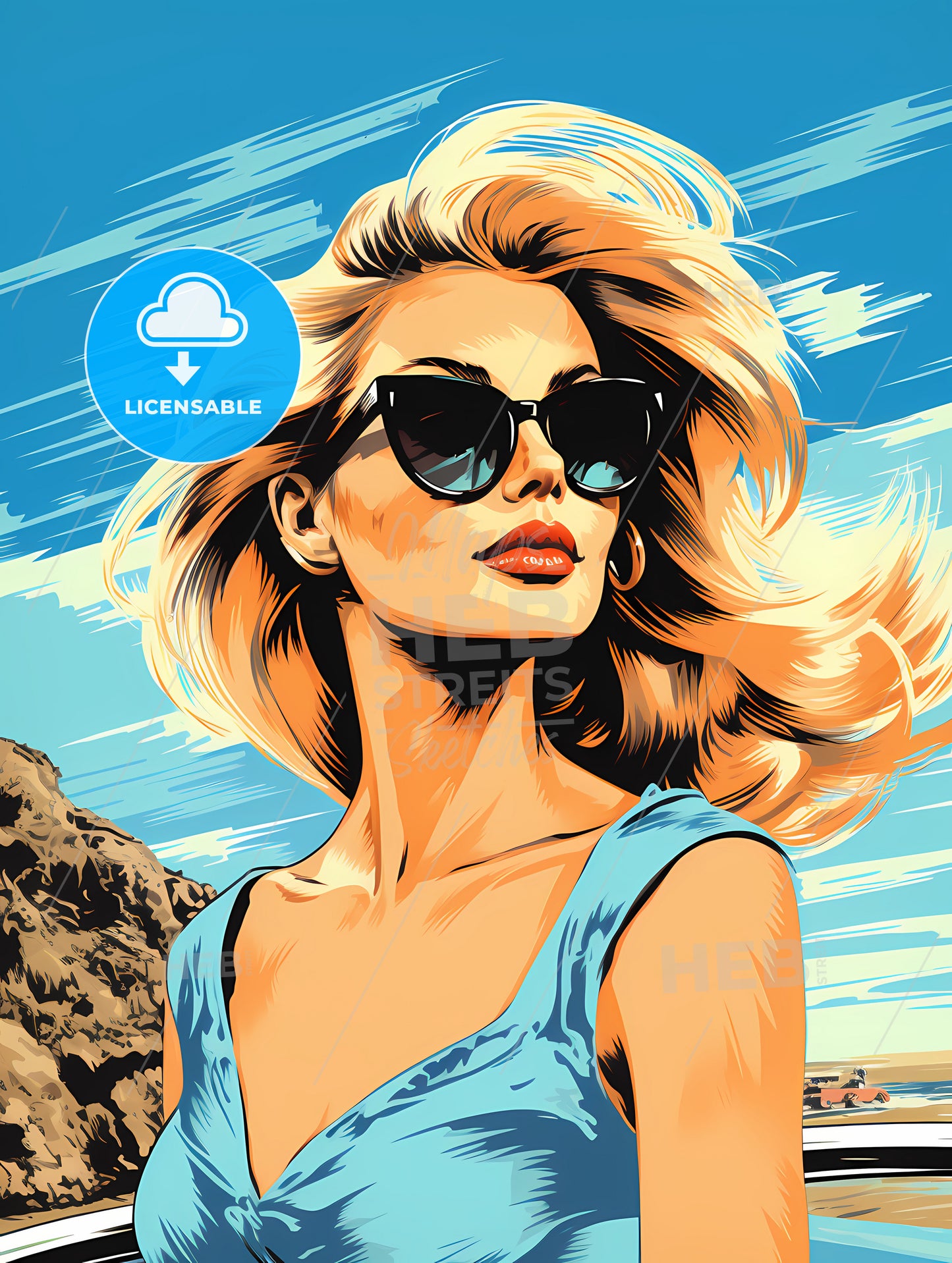 Woman Wearing Sunglasses And Looking At The Camera