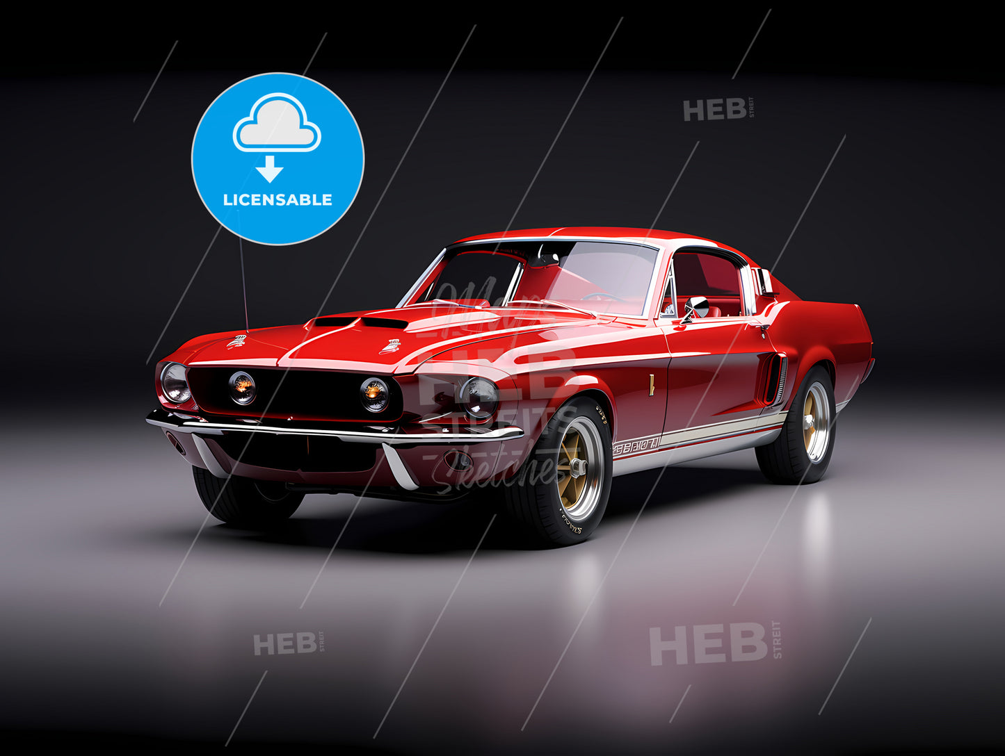 Red Car On A Black Background