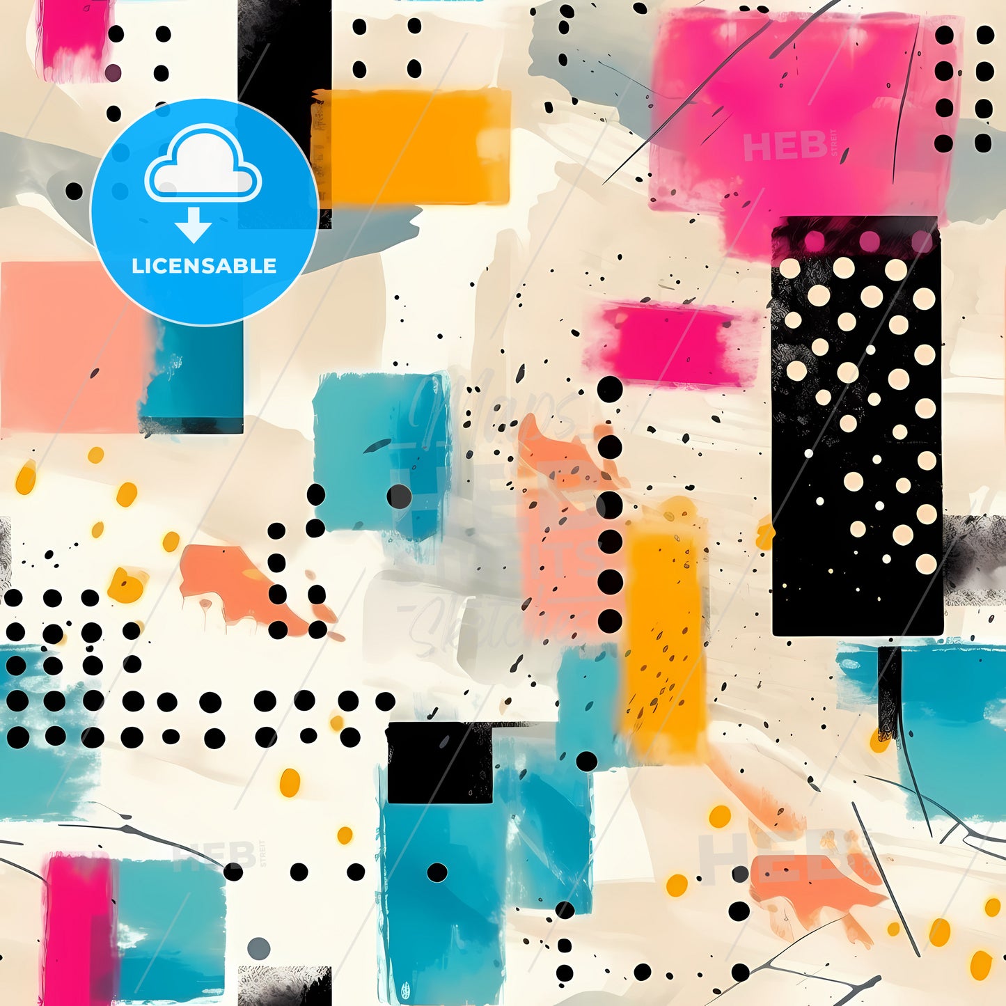 Colorful Pattern With Dots And Squares