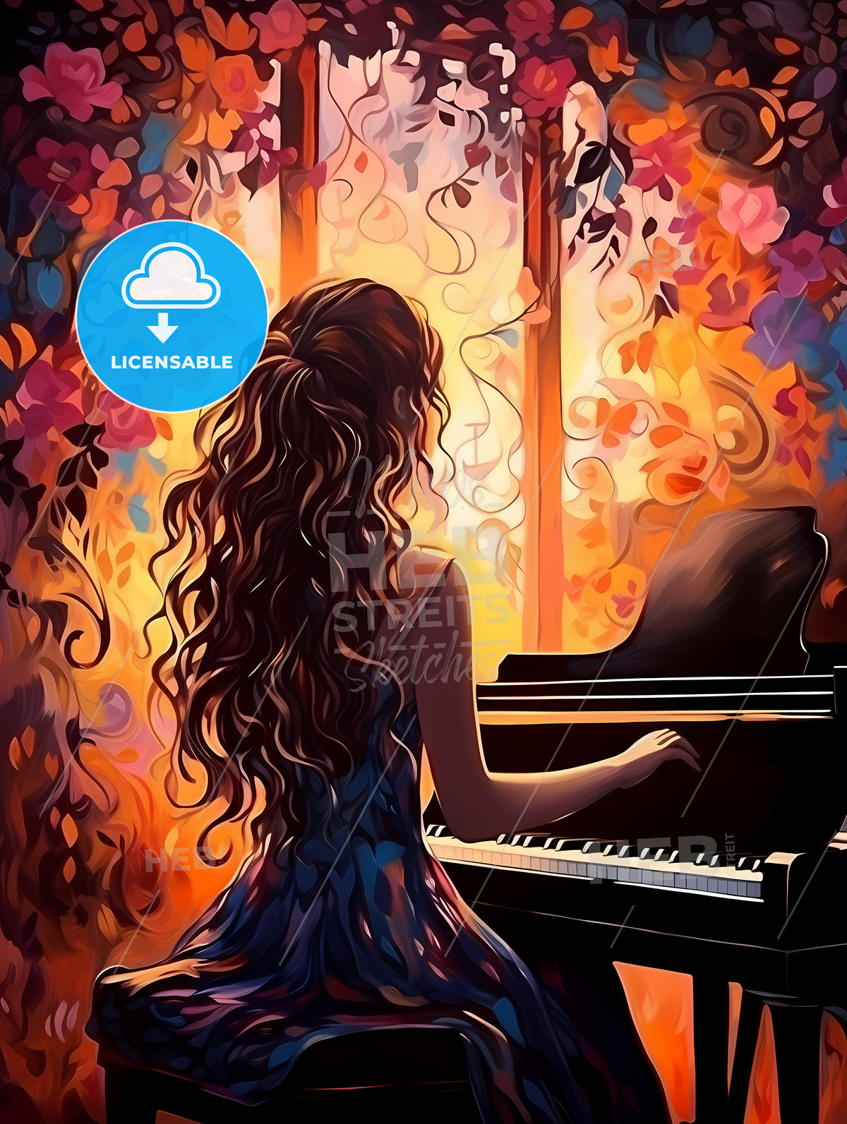 Woman Playing A Piano