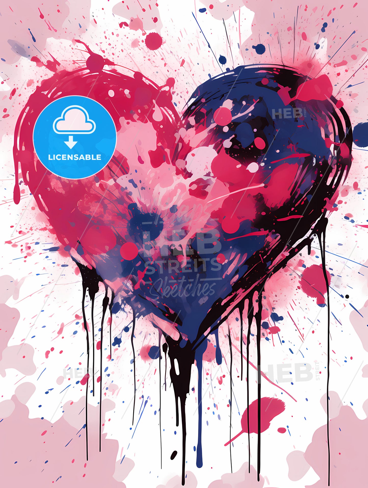 Heart Painted With Paint Splatters