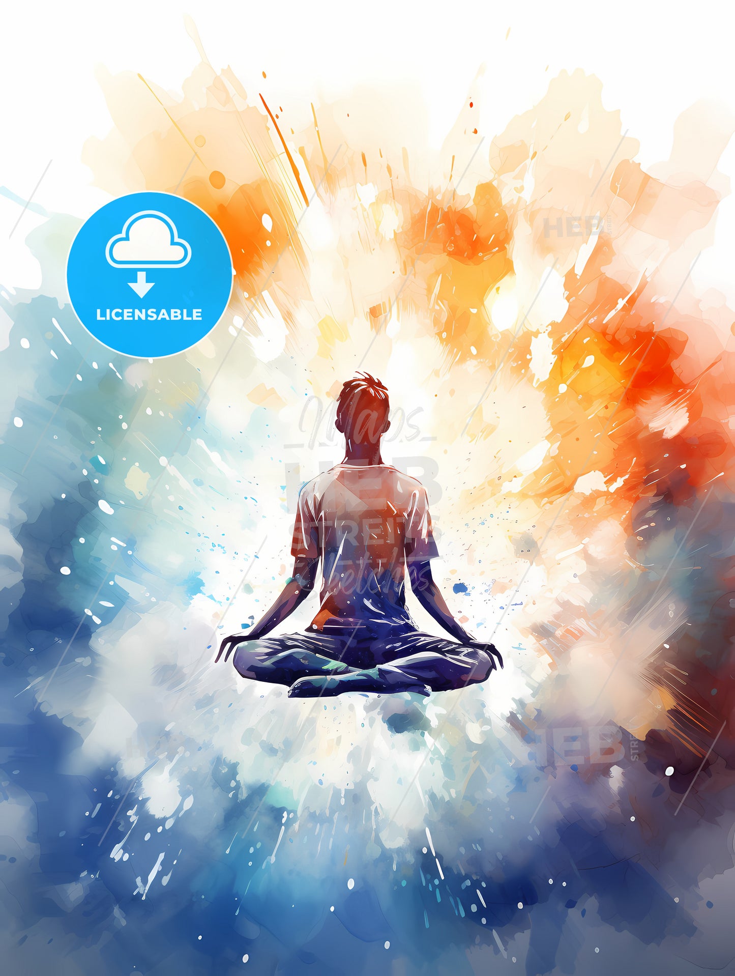 Person Sitting In A Lotus Position