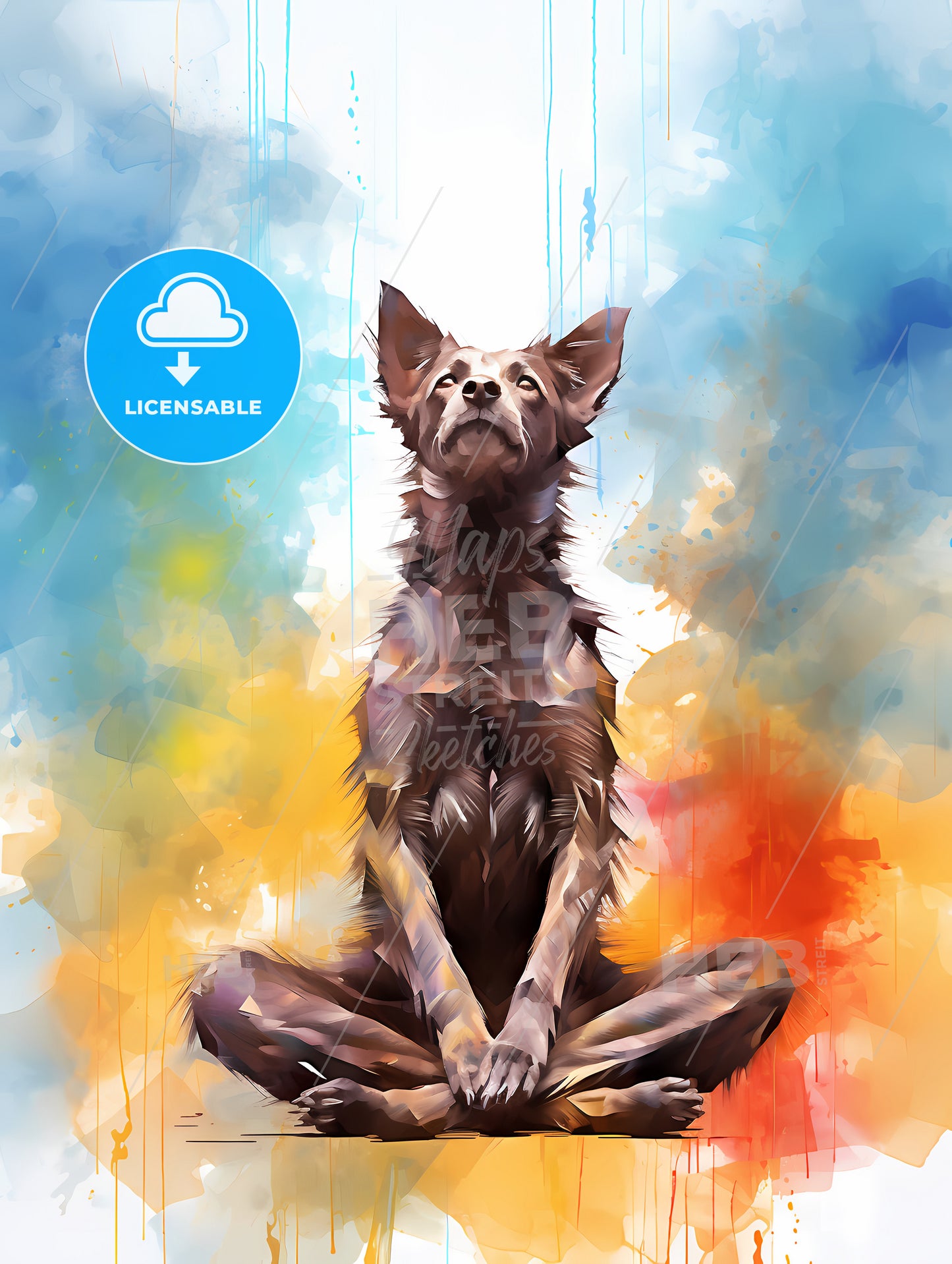 Dog Sitting In A Yoga Pose