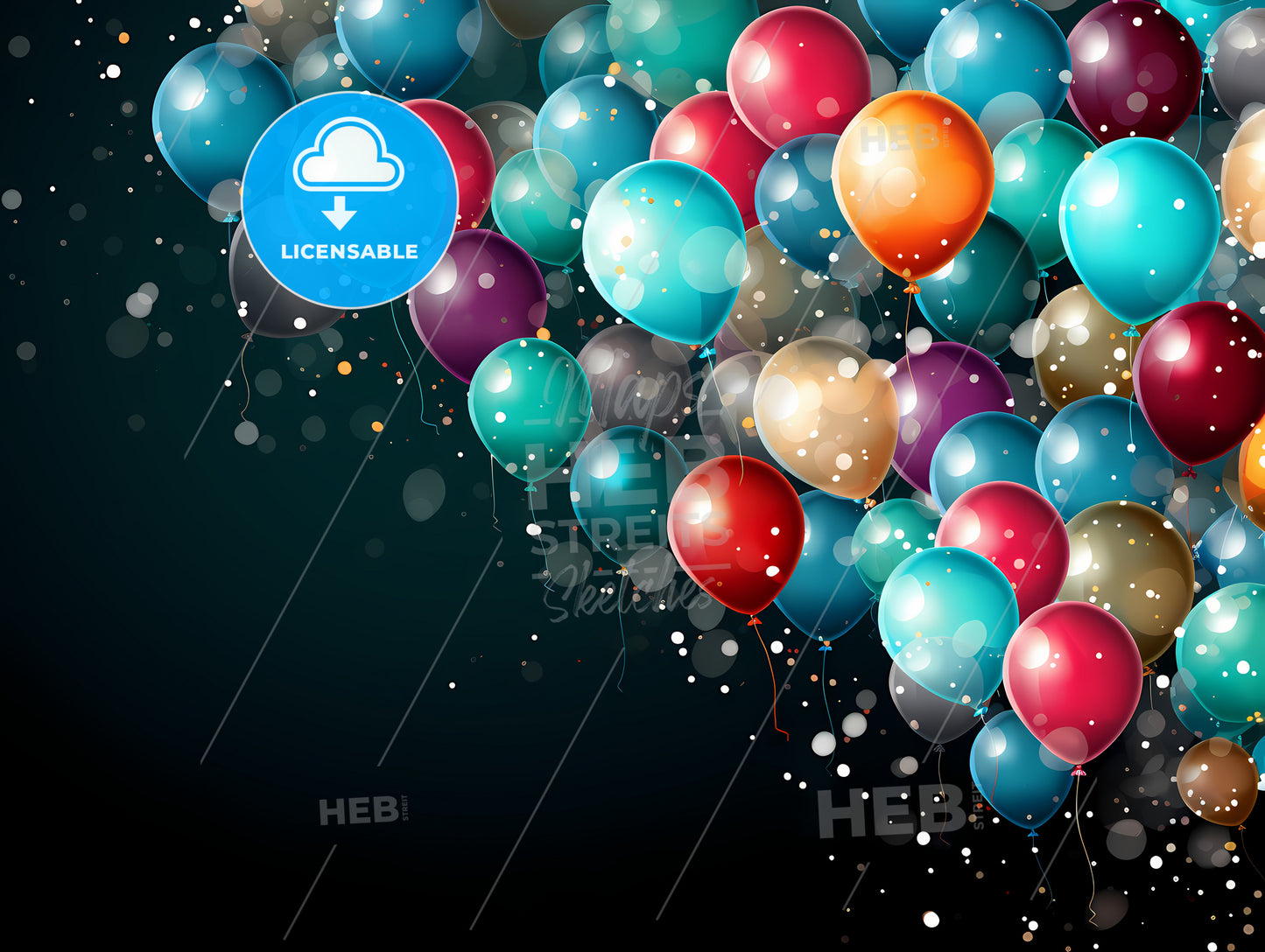 Group Of Balloons In The Sky