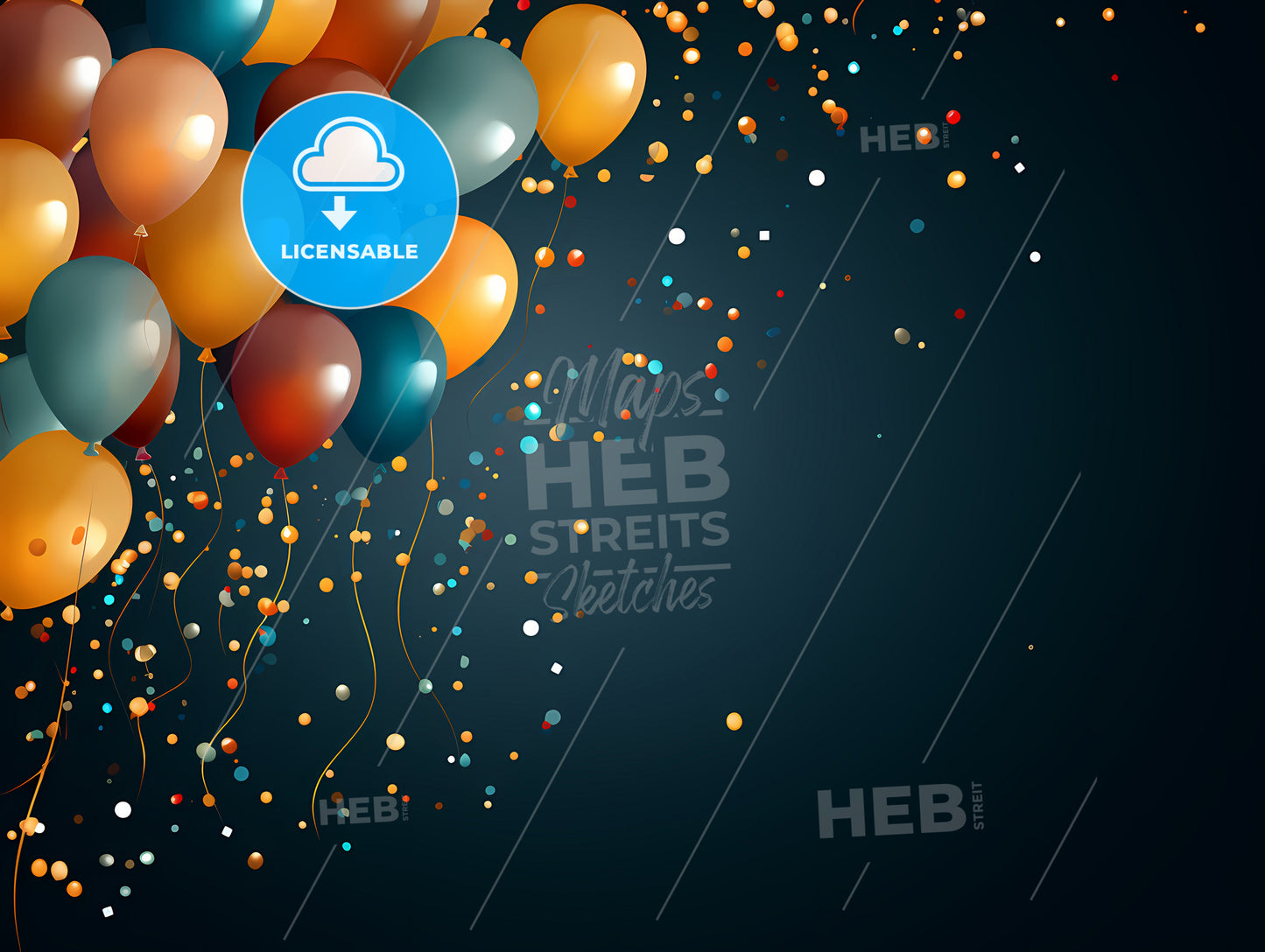 Group Of Balloons In The Sky