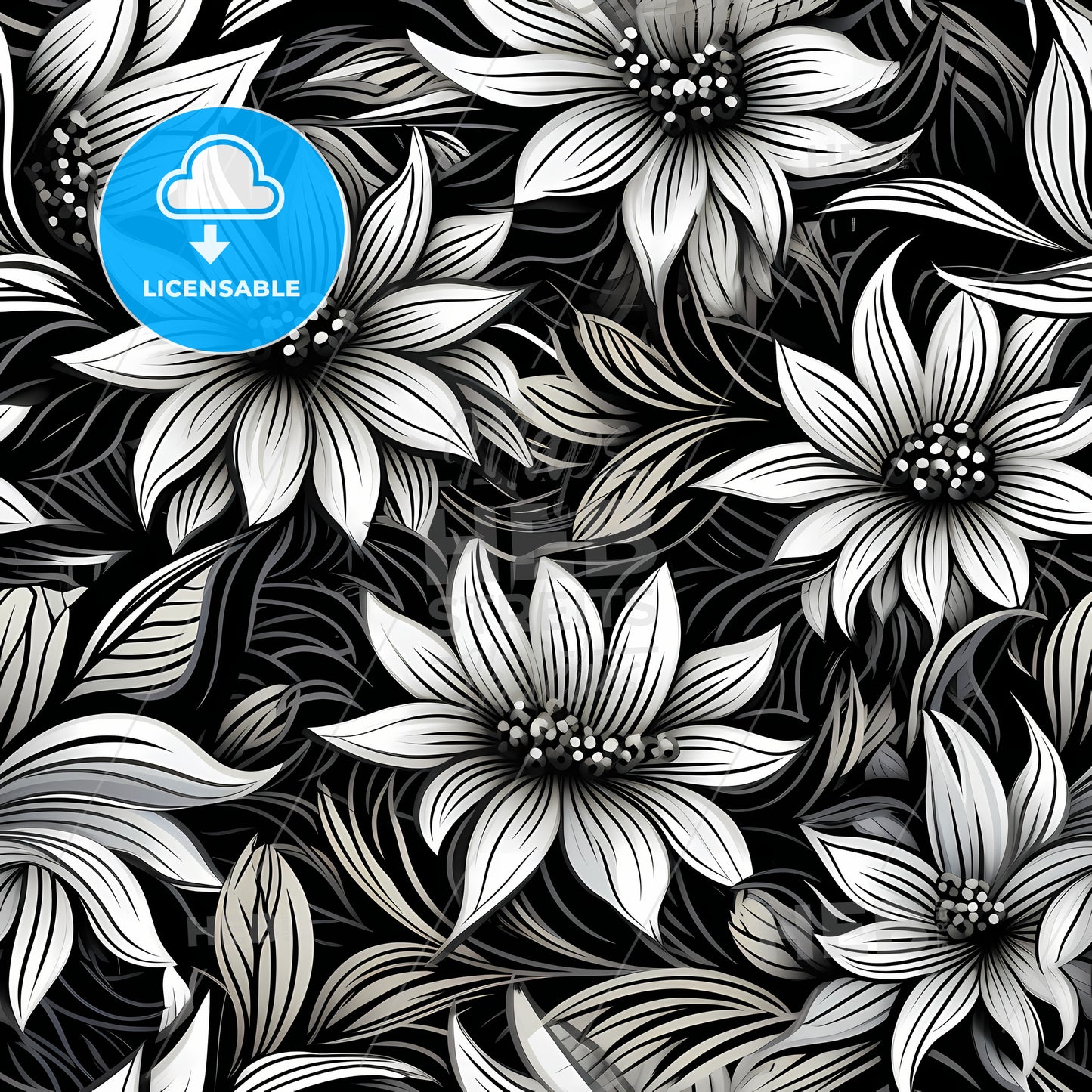 Black And White Floral Pattern