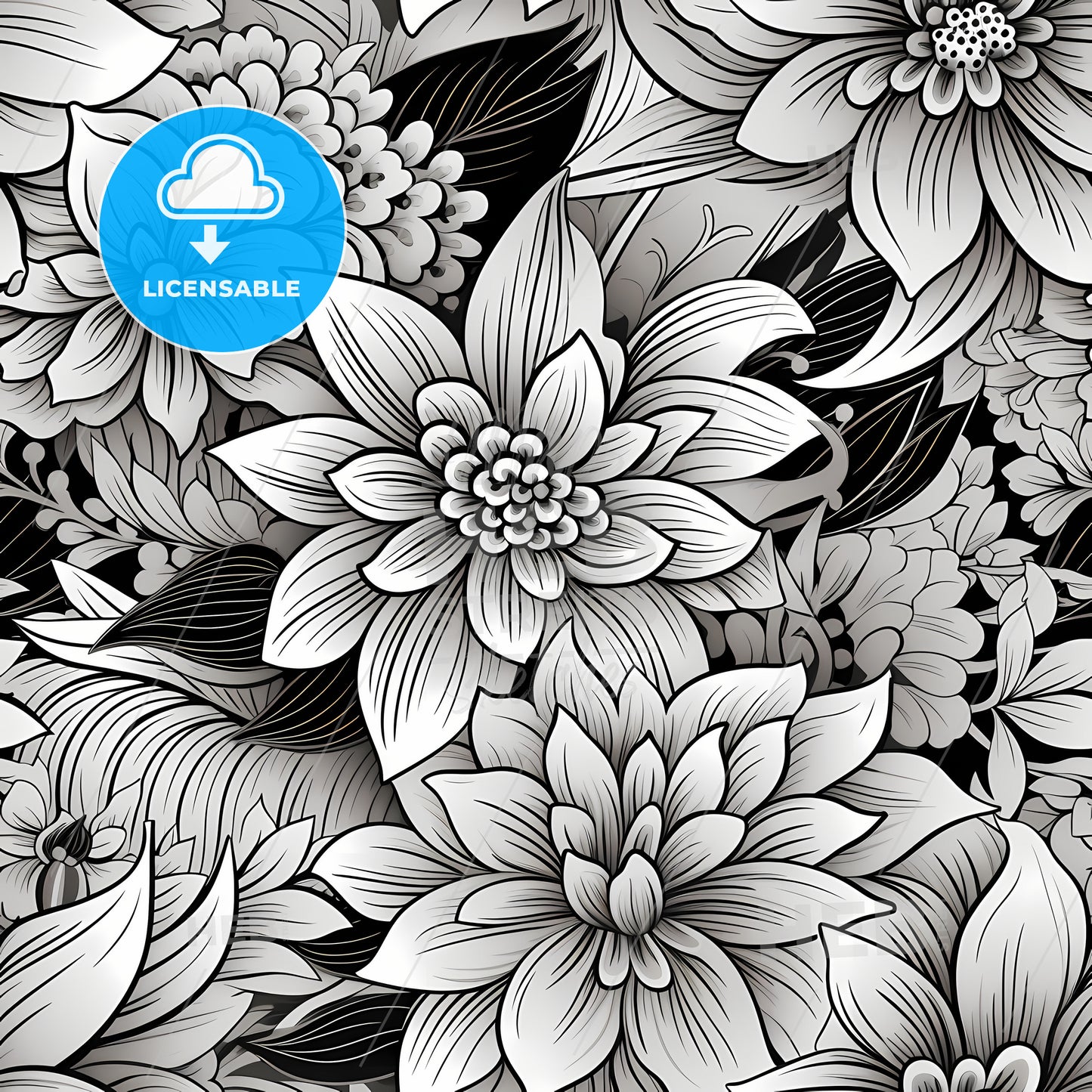 Black And White Floral Pattern