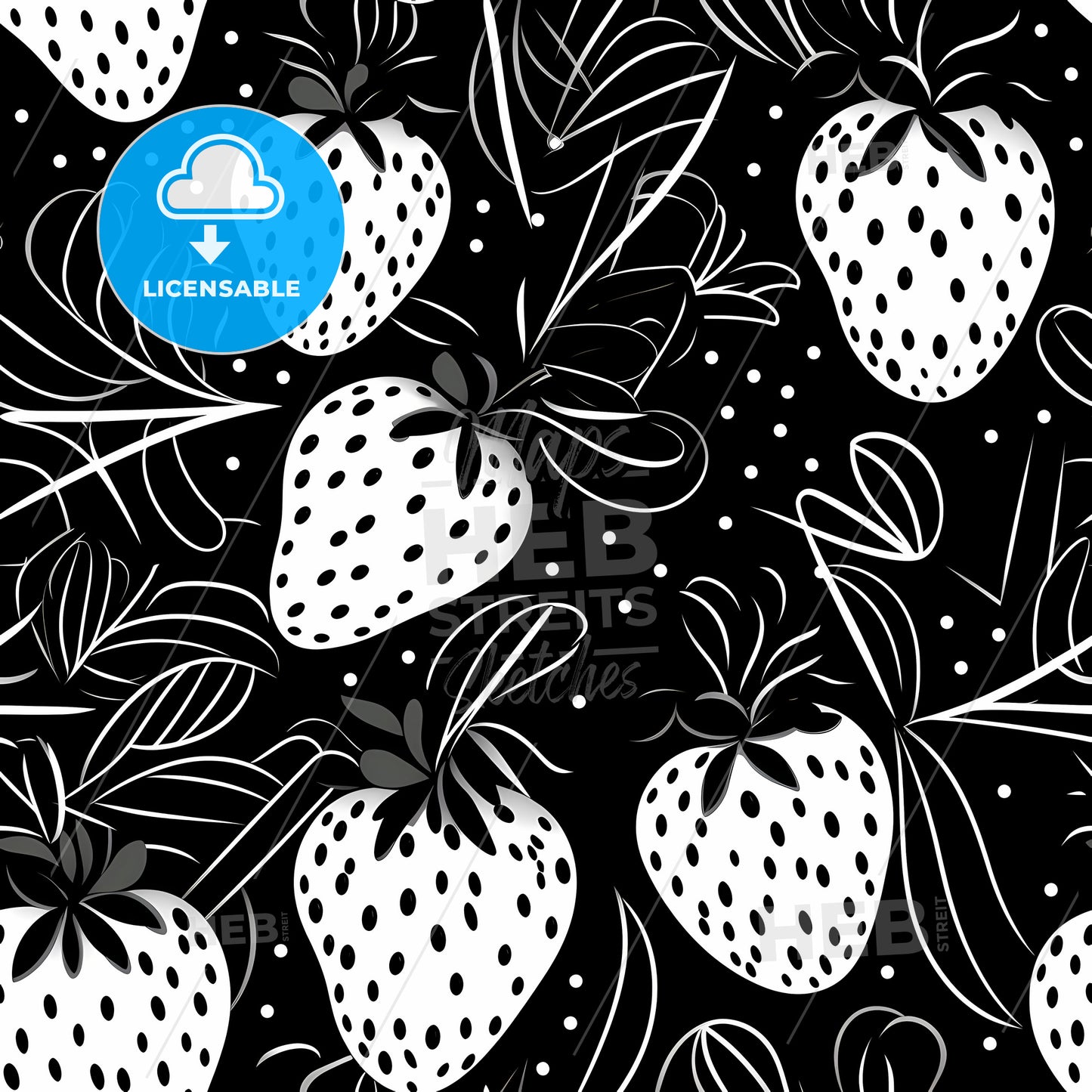 Pattern Of Strawberries And Leaves