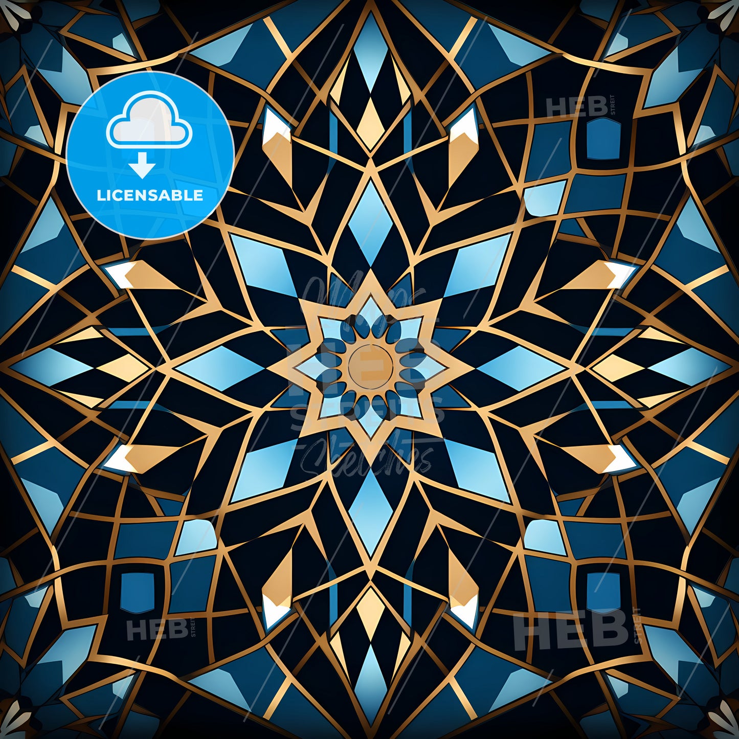 Blue And Gold Pattern