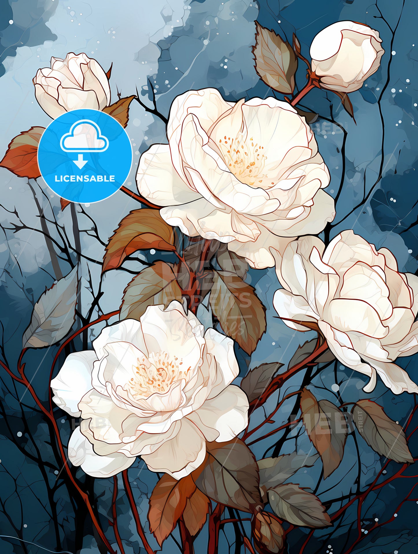 White Flowers On A Branch