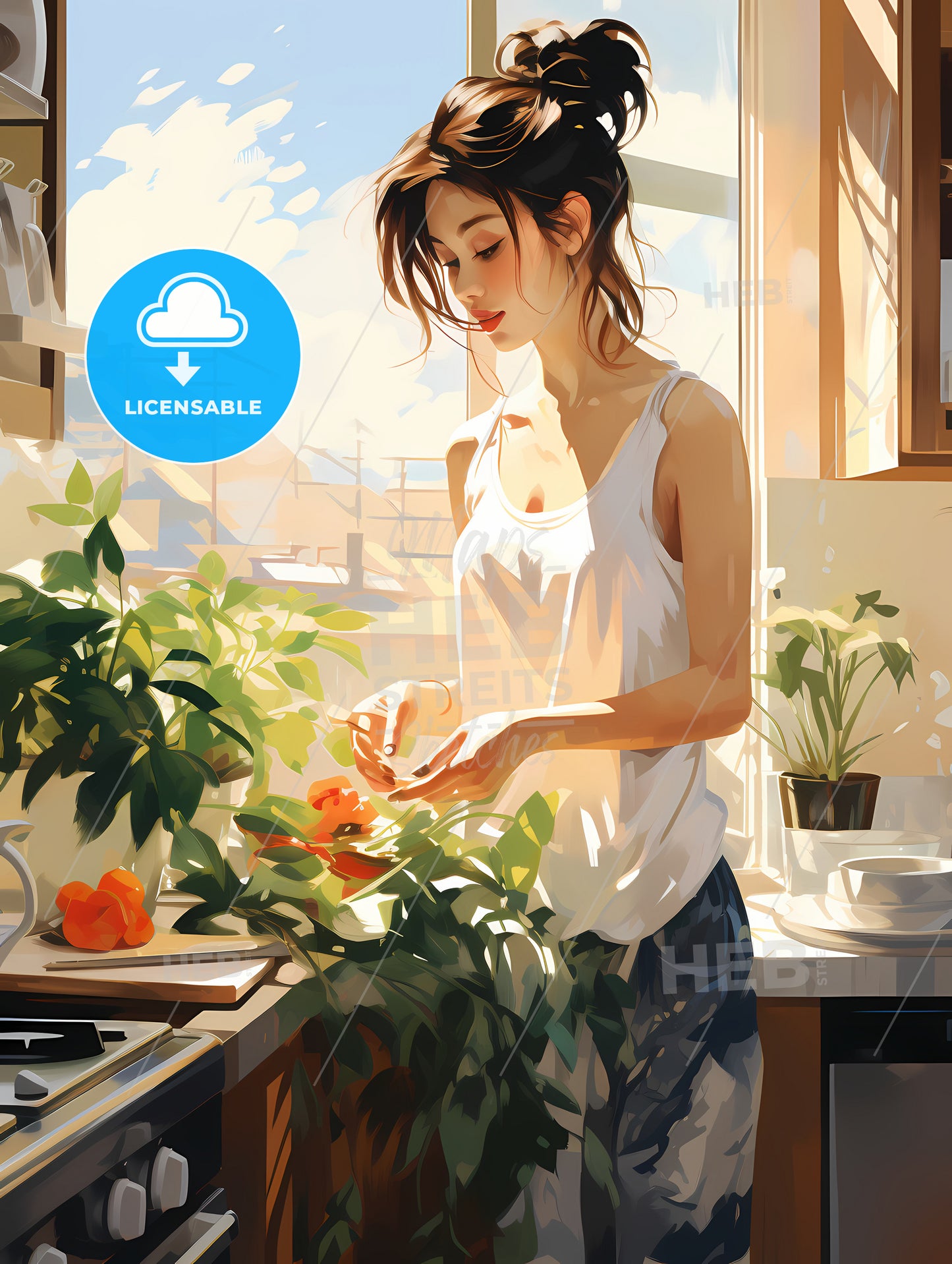 Woman Standing In Front Of A Window