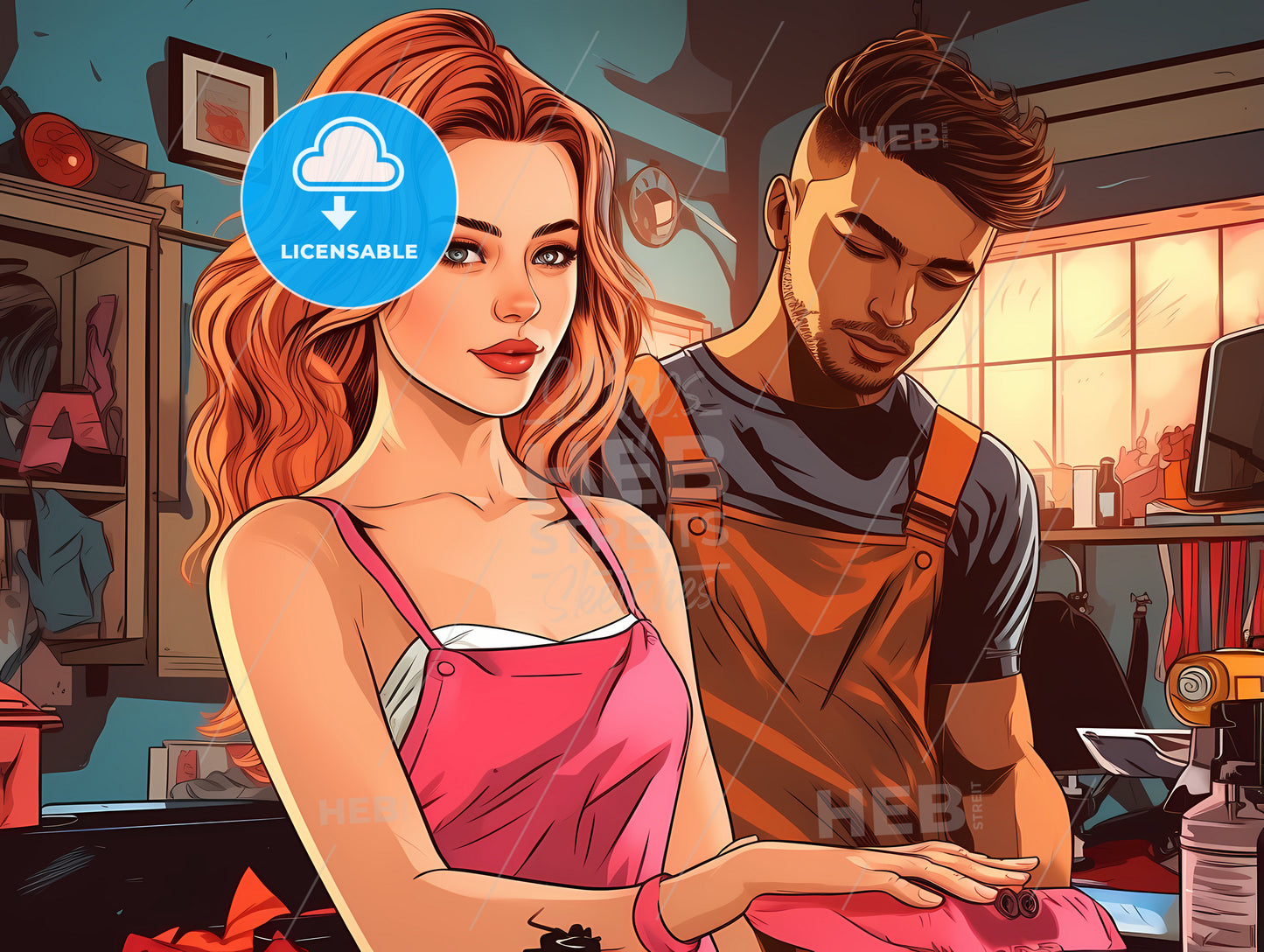 Man And Woman In A Kitchen