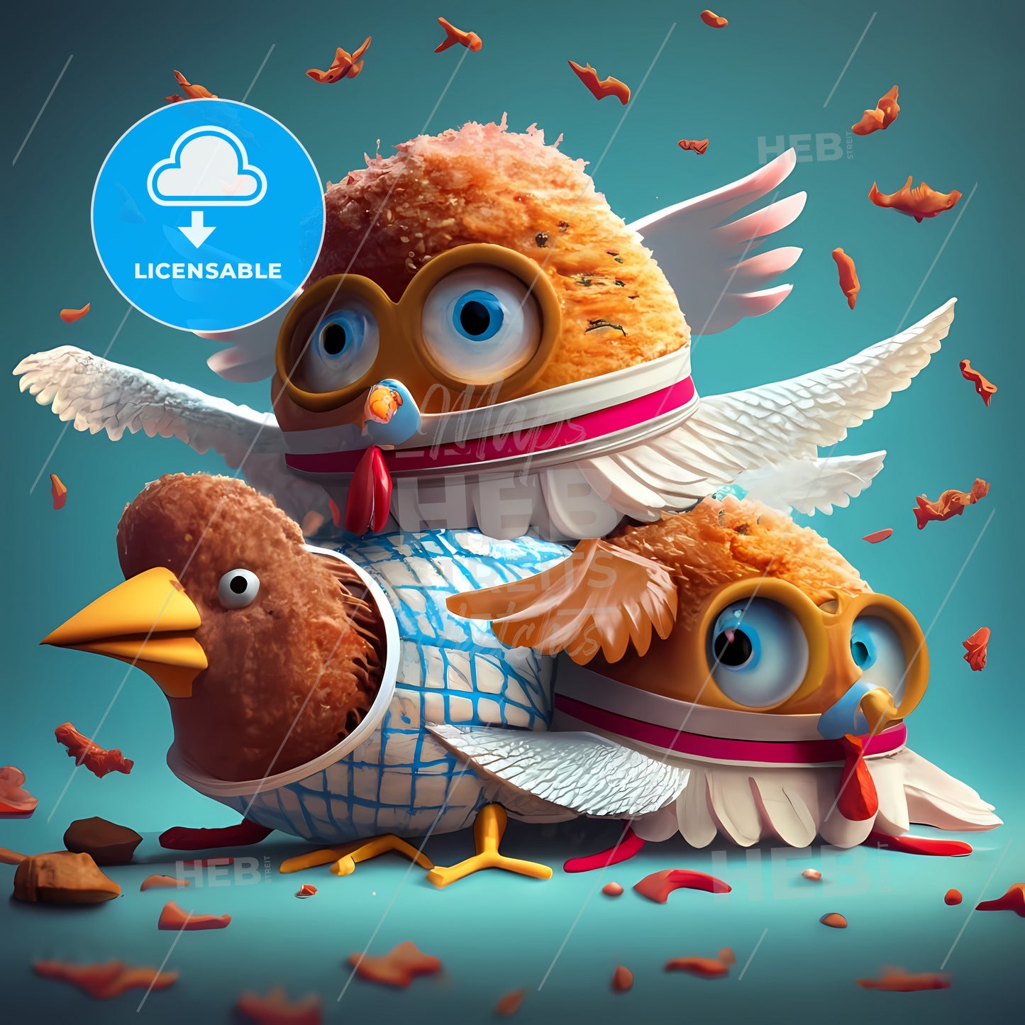 A Group Of Birds With Wings