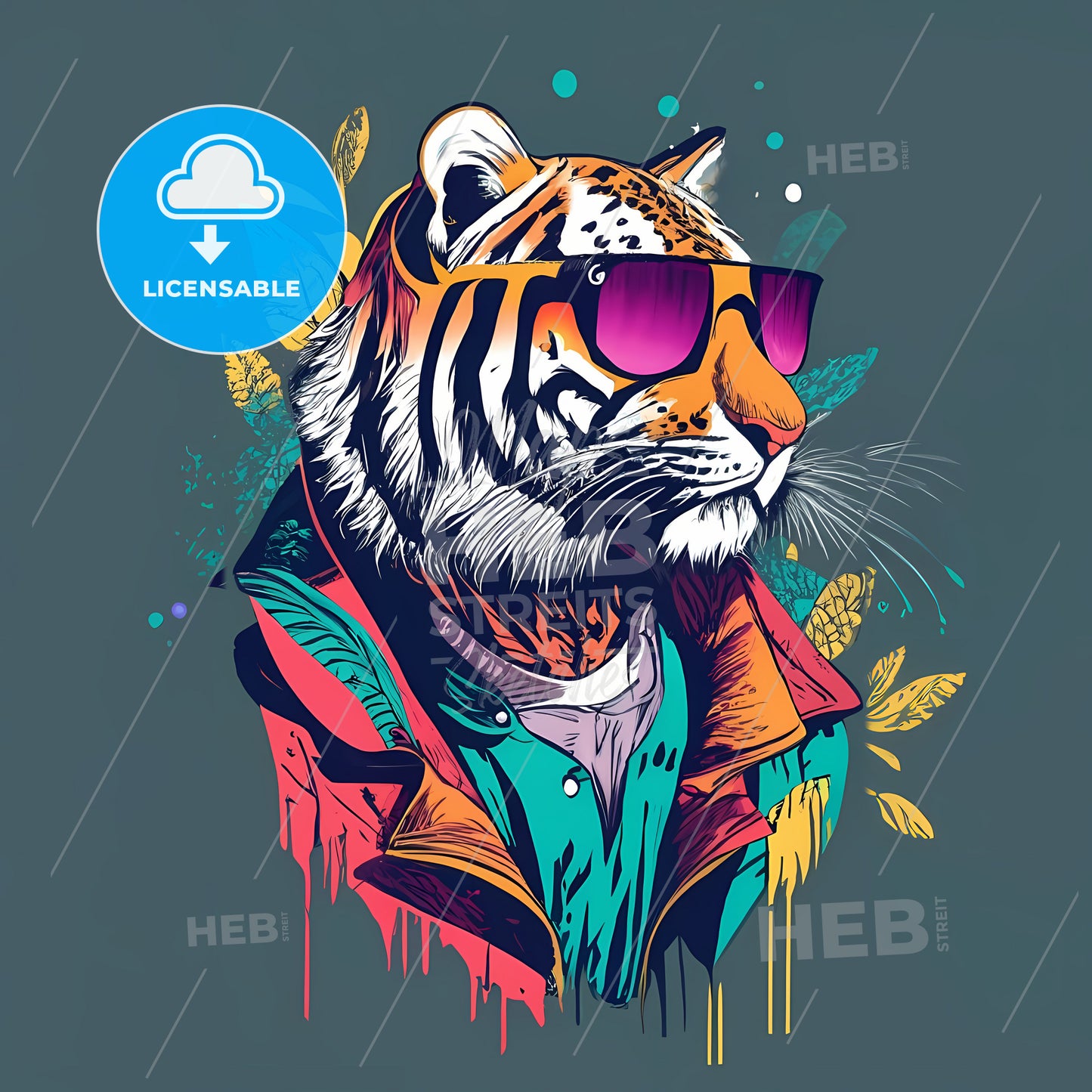 A Tiger Wearing Sunglasses