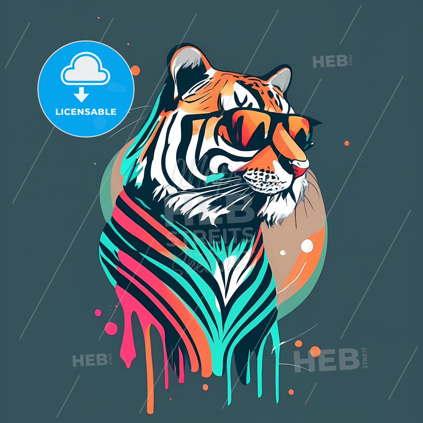 A Tiger Wearing Sunglasses