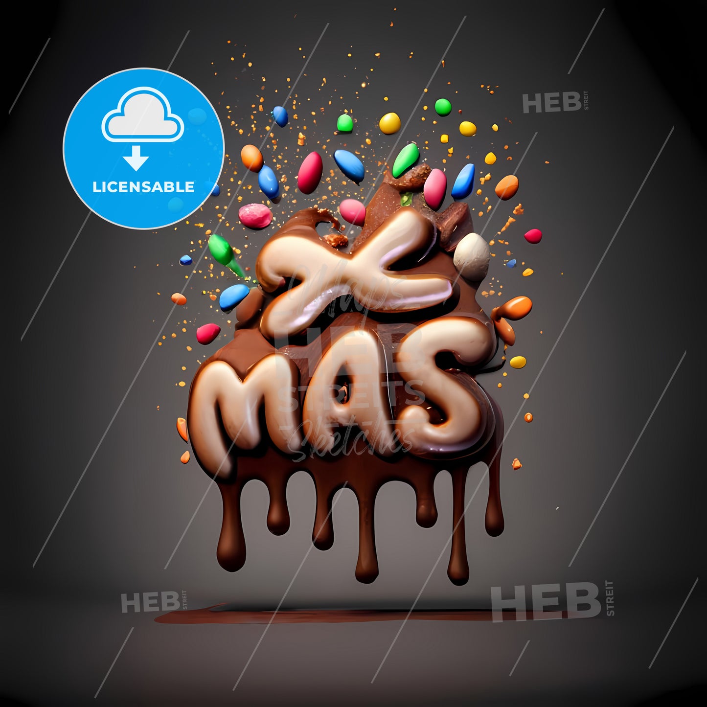 Xmas - A Chocolate Covered Text With Candy