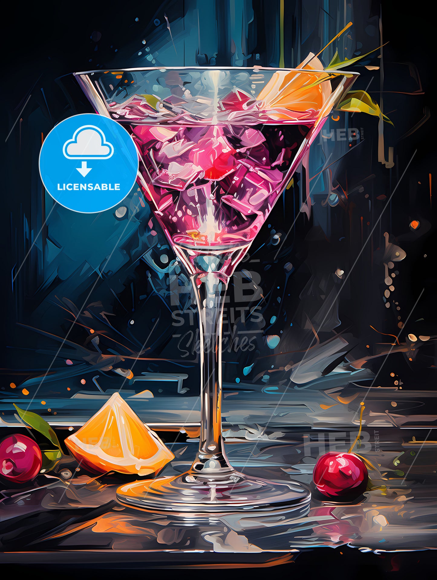 A cosmopolitan or informally a cosmo cocktail