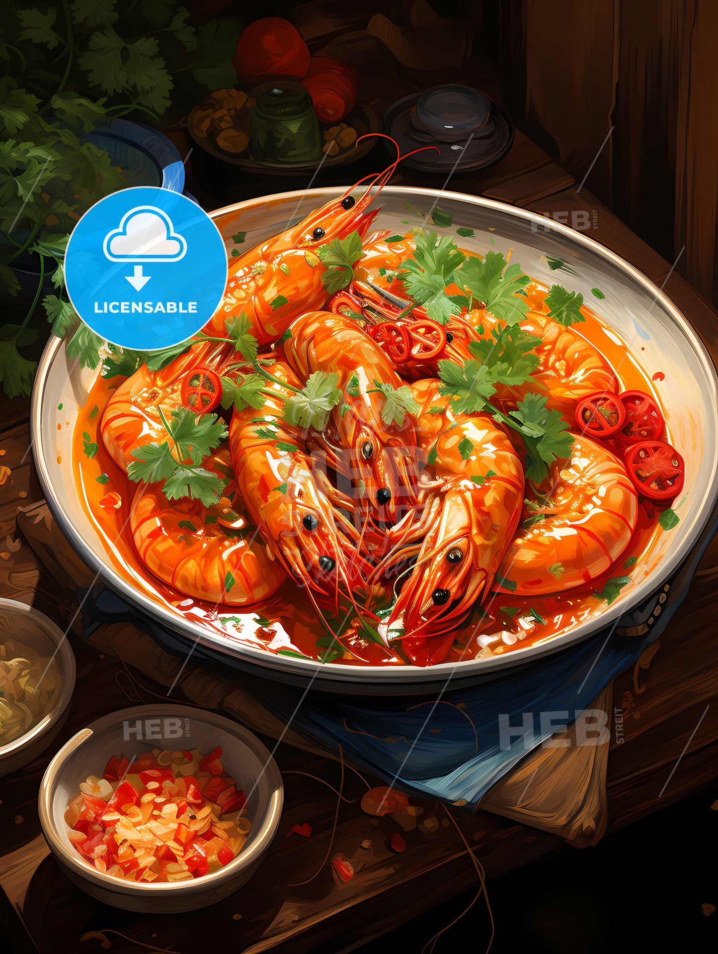 A Malaysian traditional curry prawn