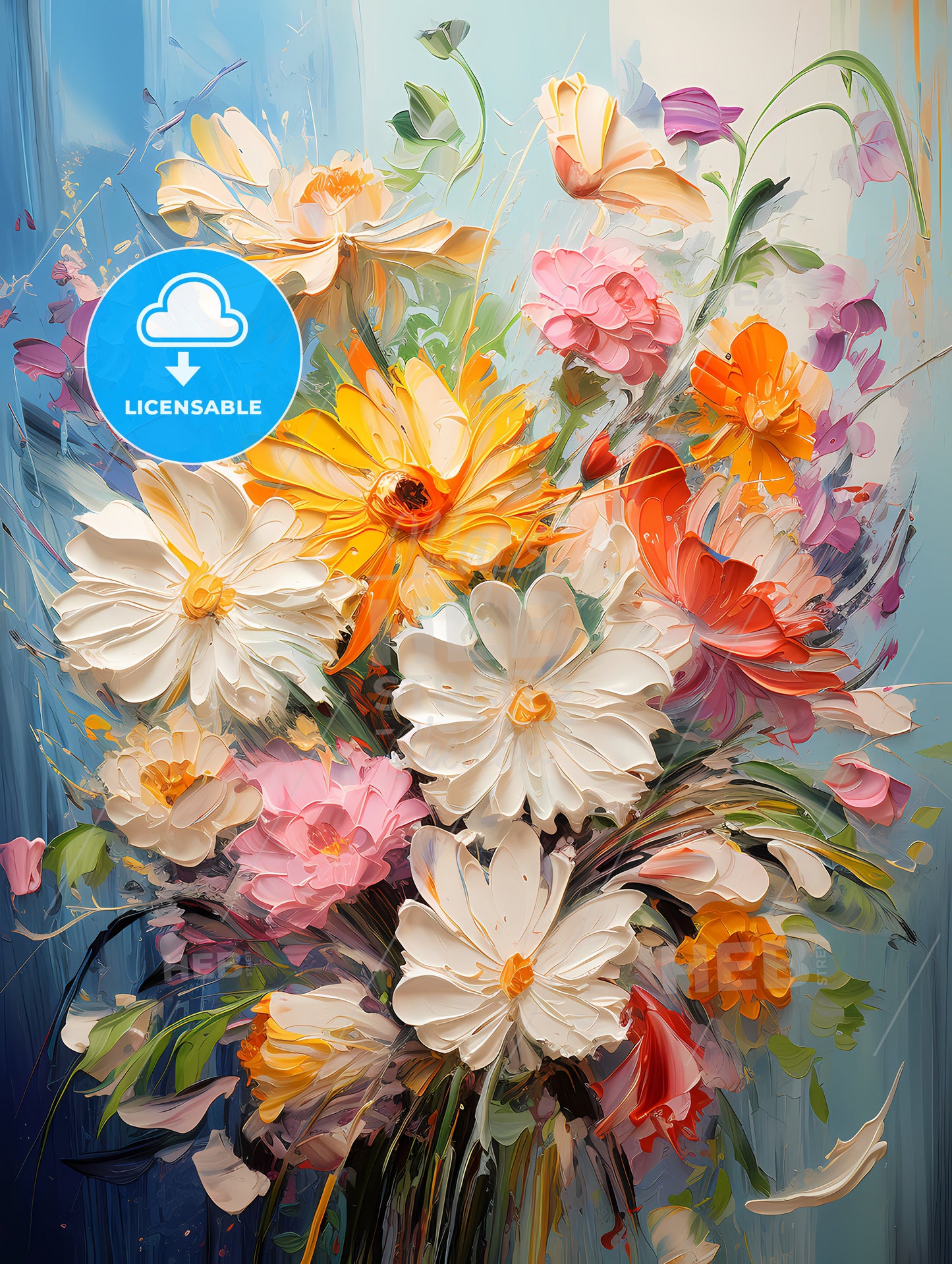 Bouquet of colorful spring flowers