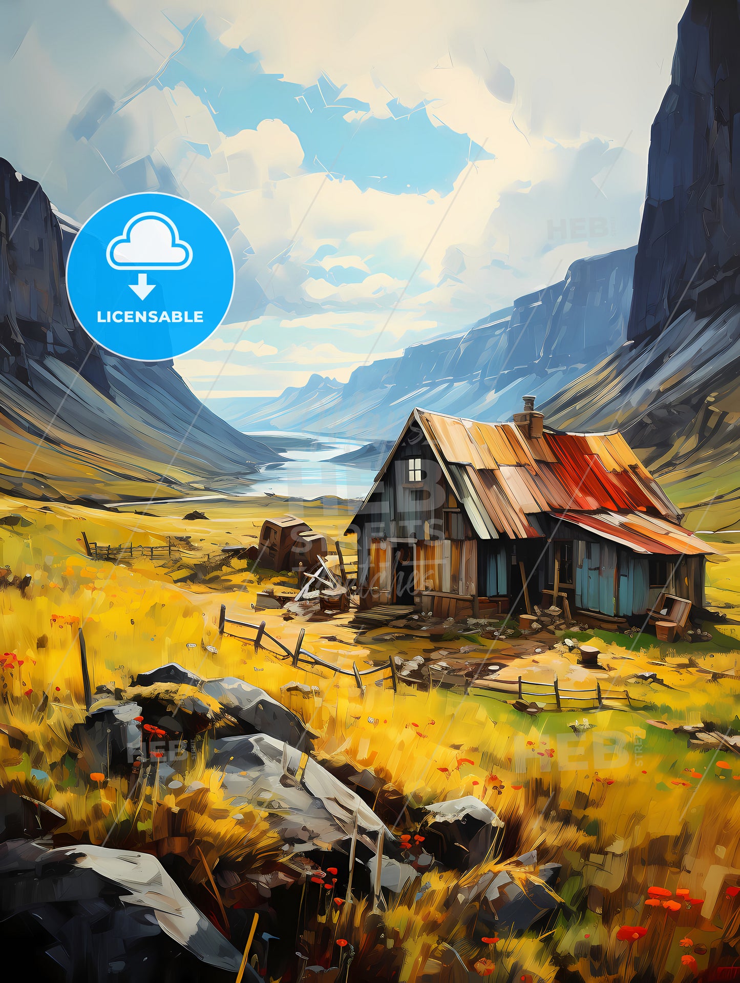 celand. Old farmer houses near Skaftafell