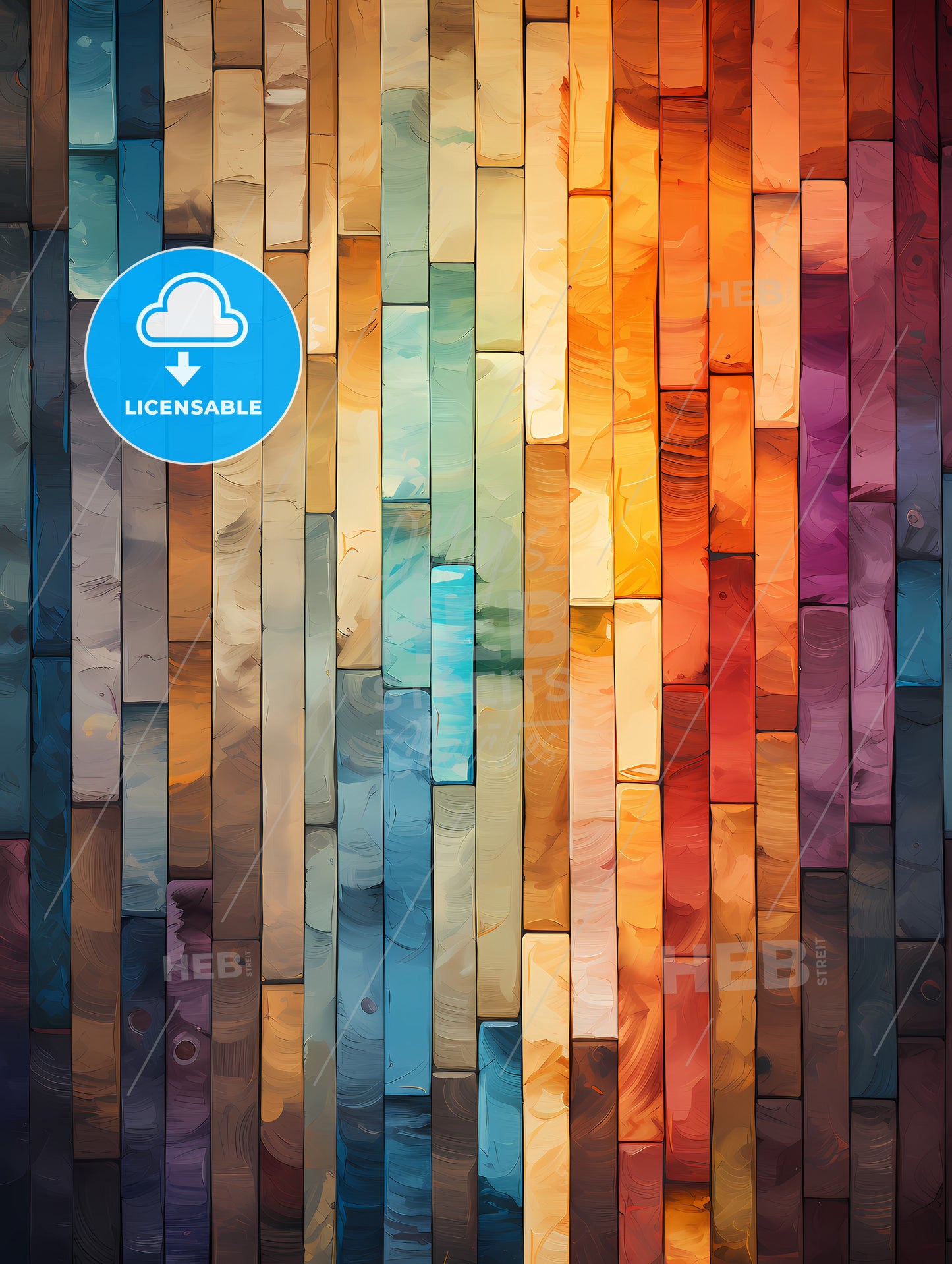 Color wood panels perspective