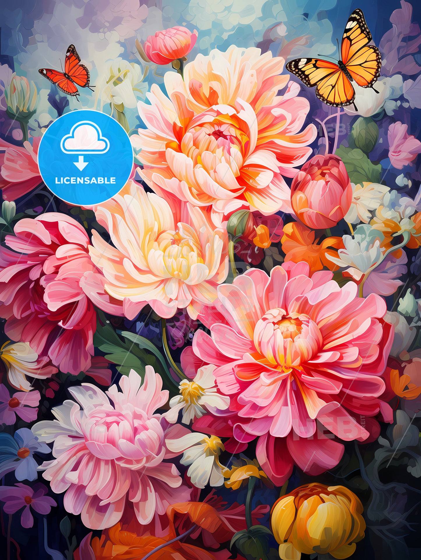 Colourful coral reef deep underwater