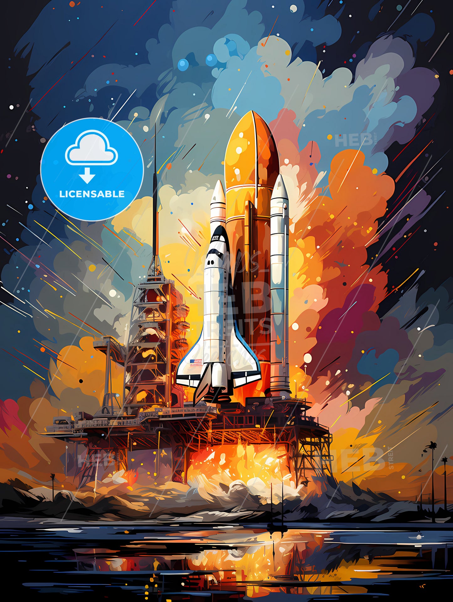 Creative Concept. Rocket Launch Education Doodles