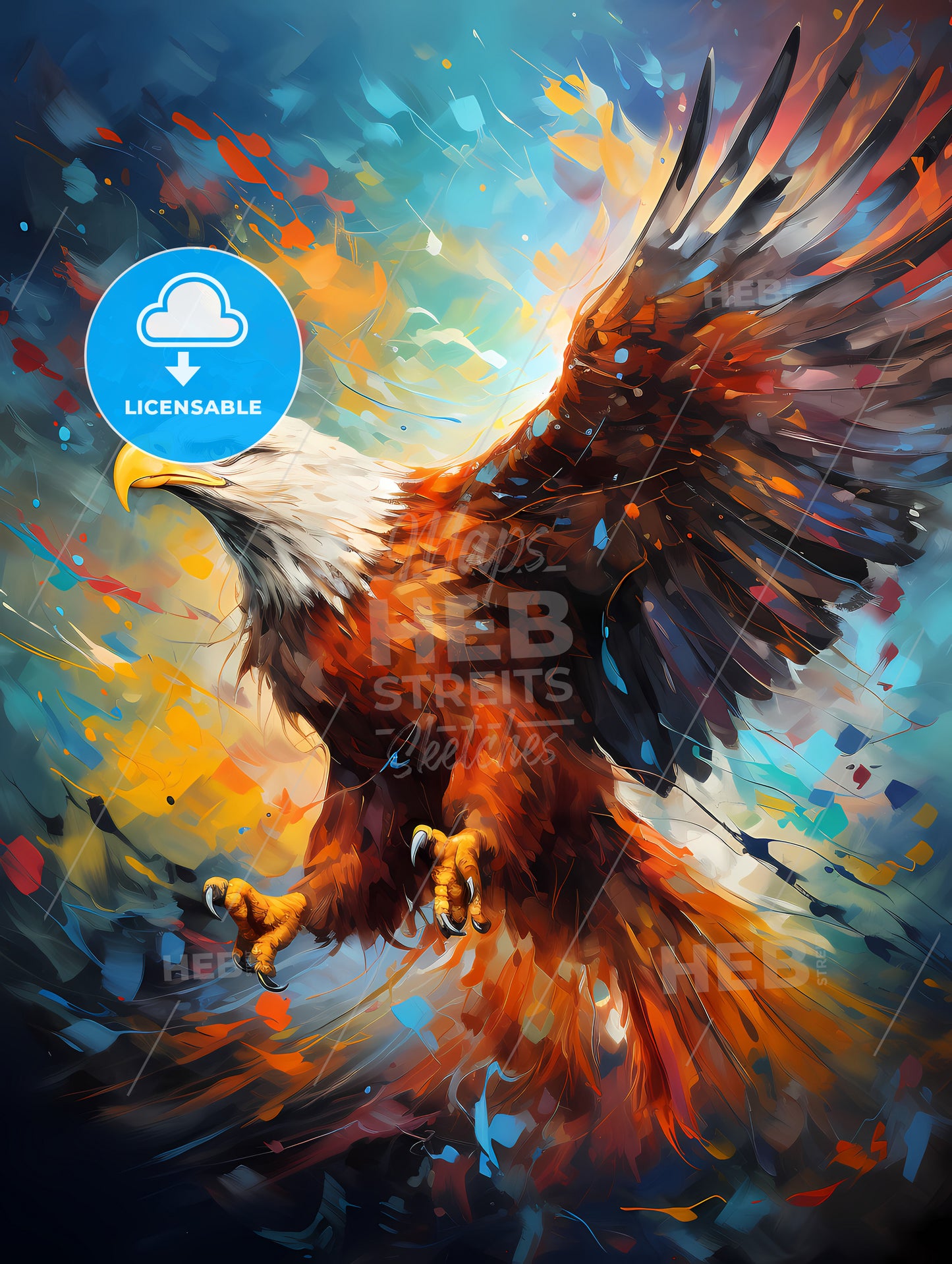 Flight of eagle abstract fantasy