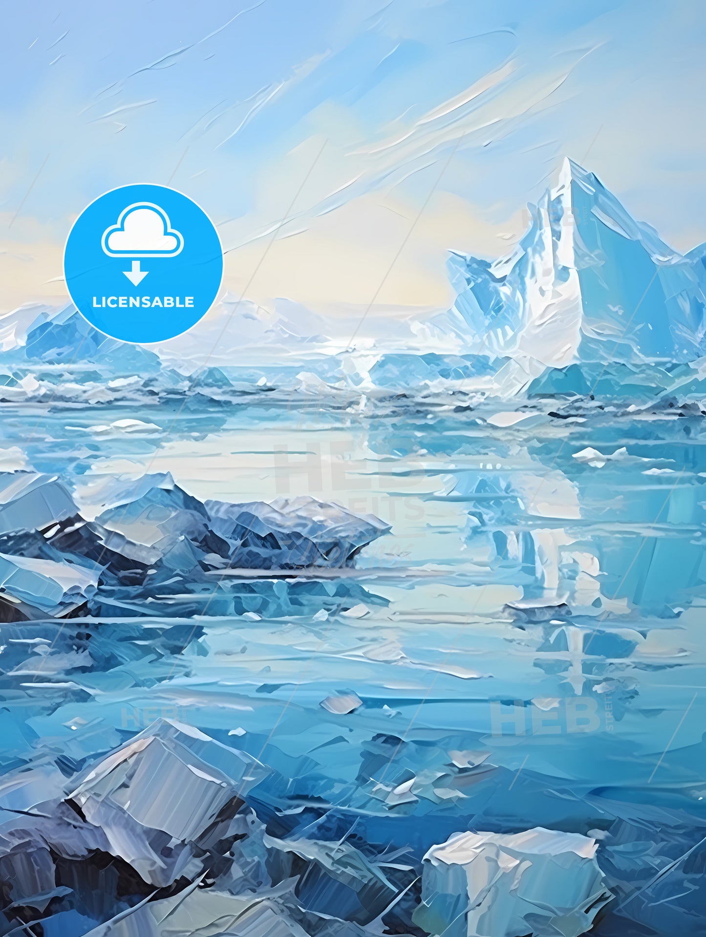 Icebergs and glaciers Jokulsarlon lagoon Iceland