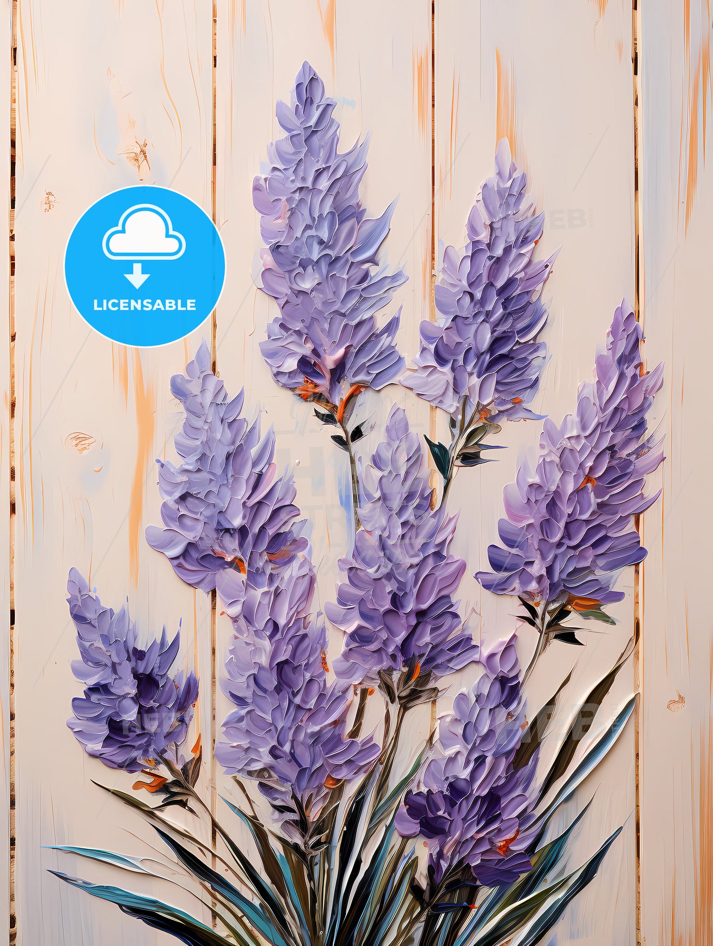 Lavender flowers over white wood background