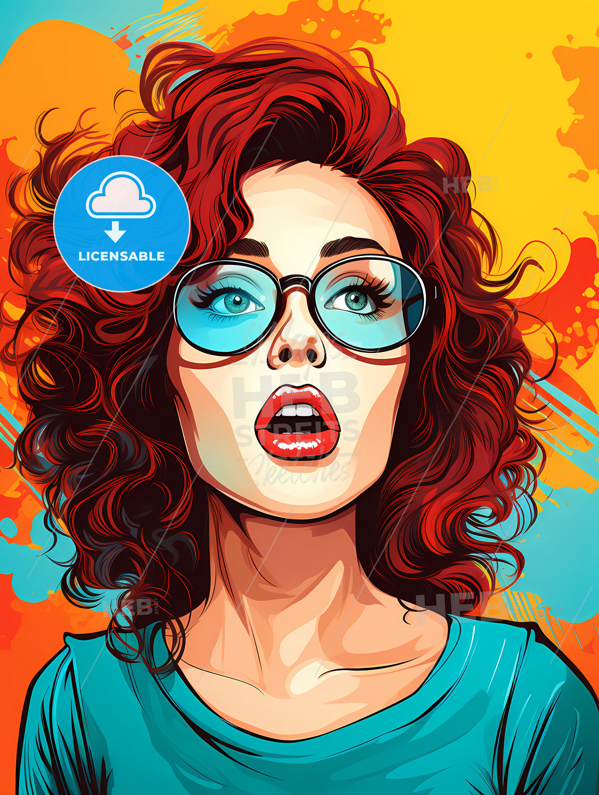 Pop Art illustration of woman with the speech bubble