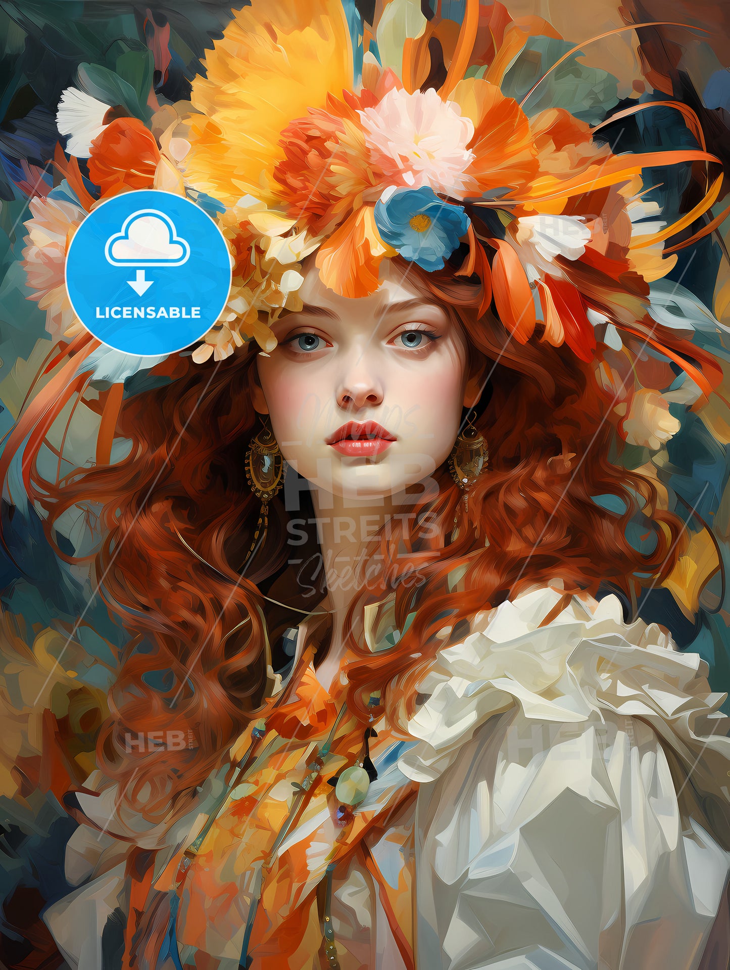 Portrait of the woman in carnivals suit