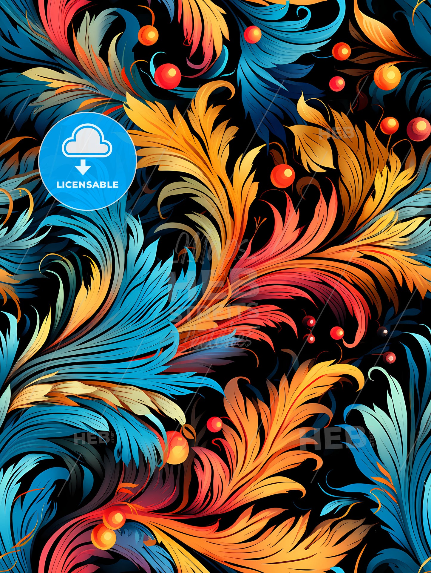 Seamless pattern with Indian motifs