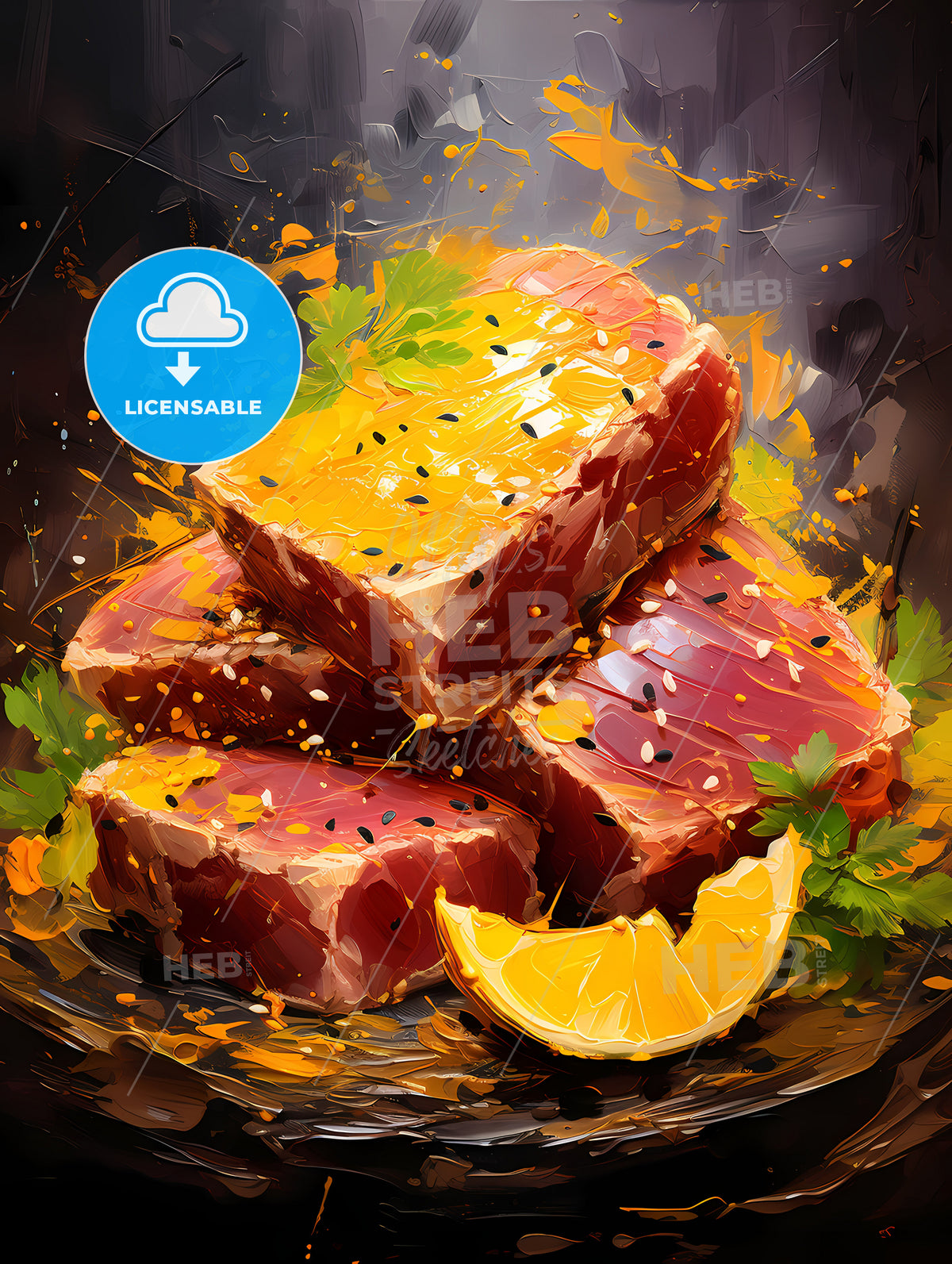 Seared Yellow Fin Tuna with Sesame Seeds Sweet Fri