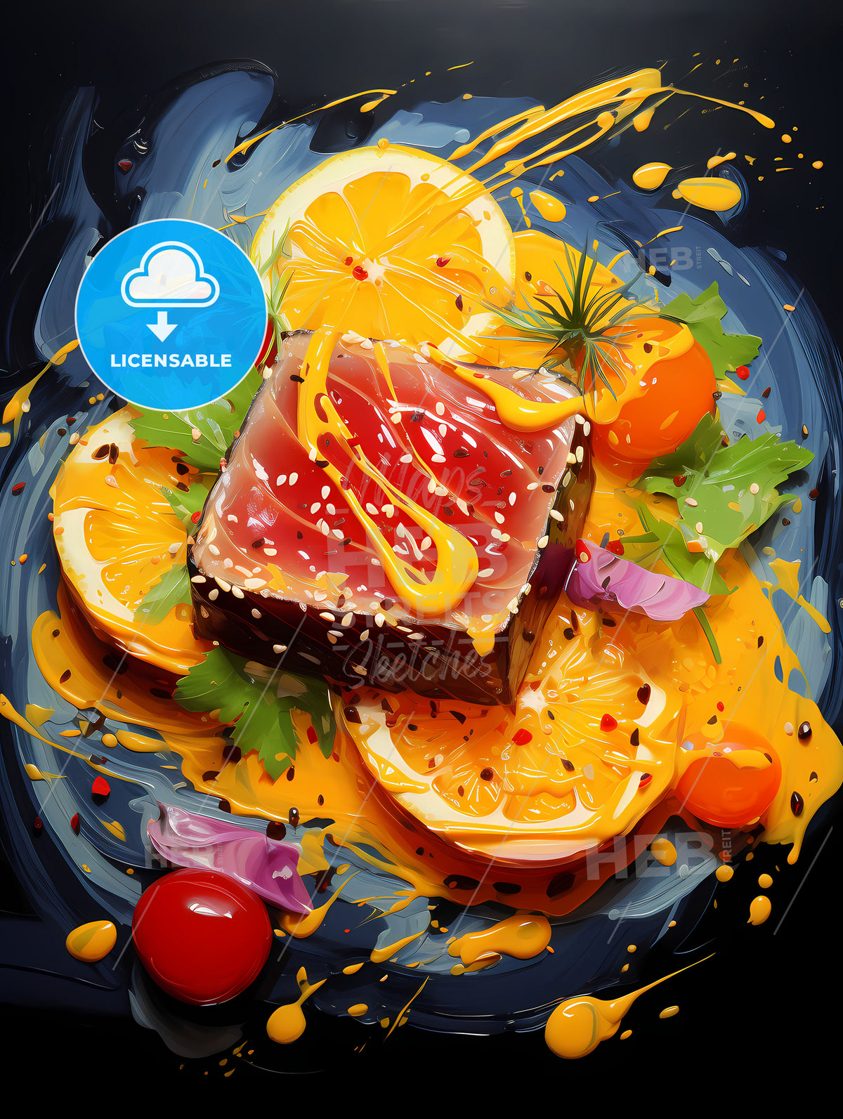 Seared Yellow Fin Tuna with Sesame Seeds Sweet Fri