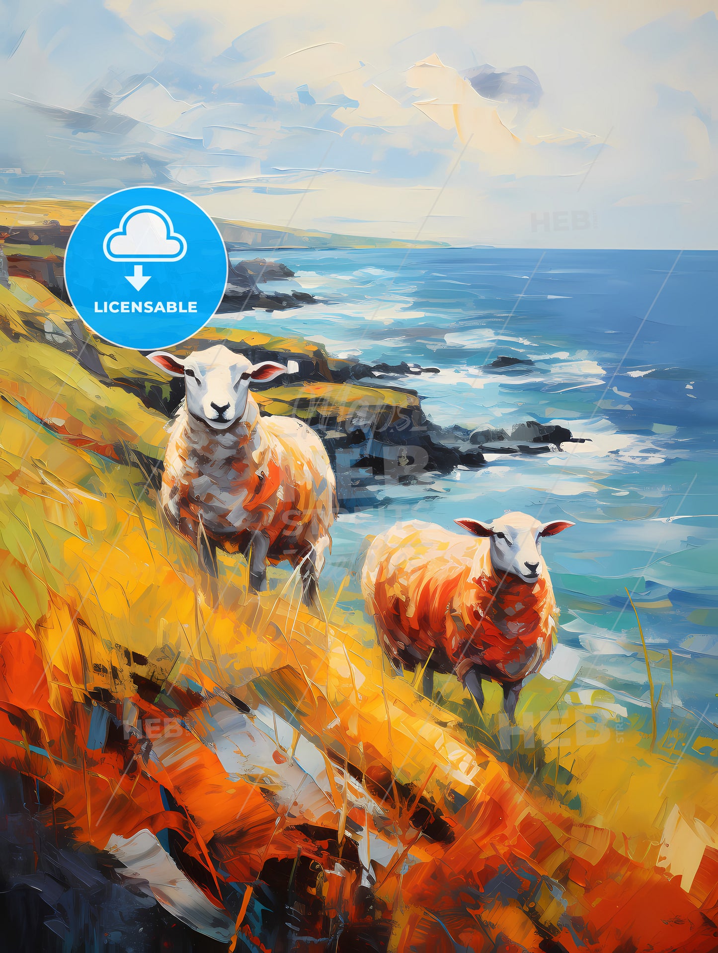 Sheep on Northern Ireland coast