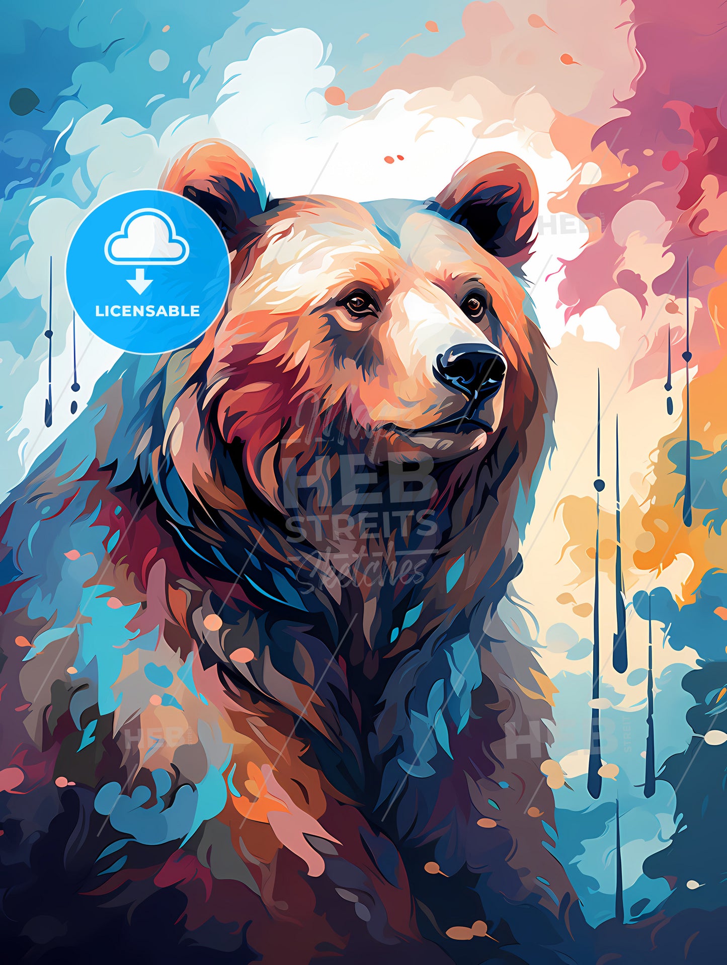 Silhouette bear isolated on white background