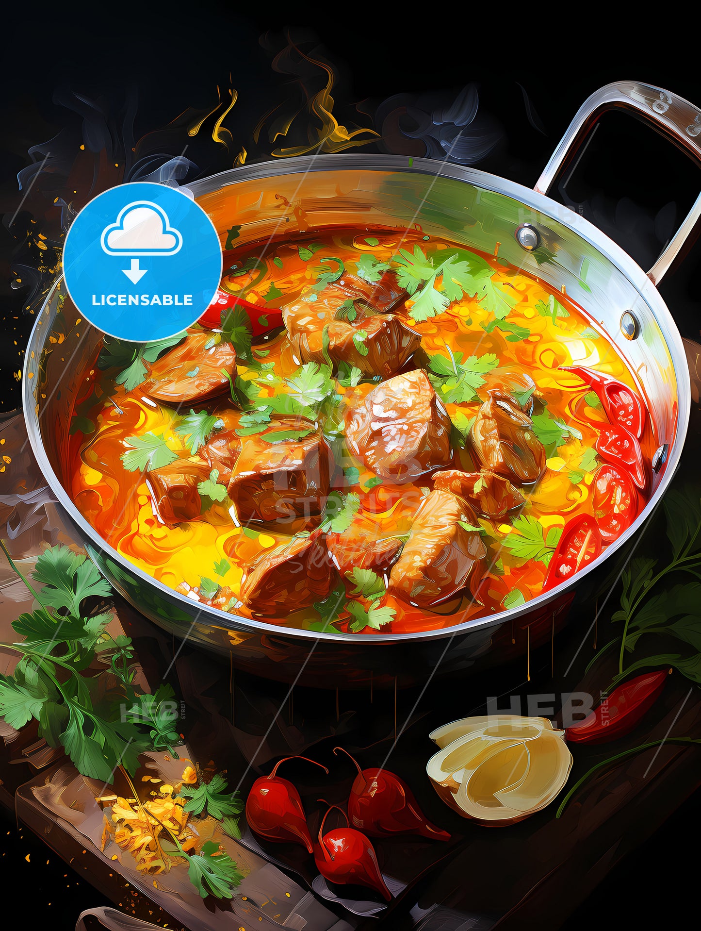 Spicy mutton curry Indian style