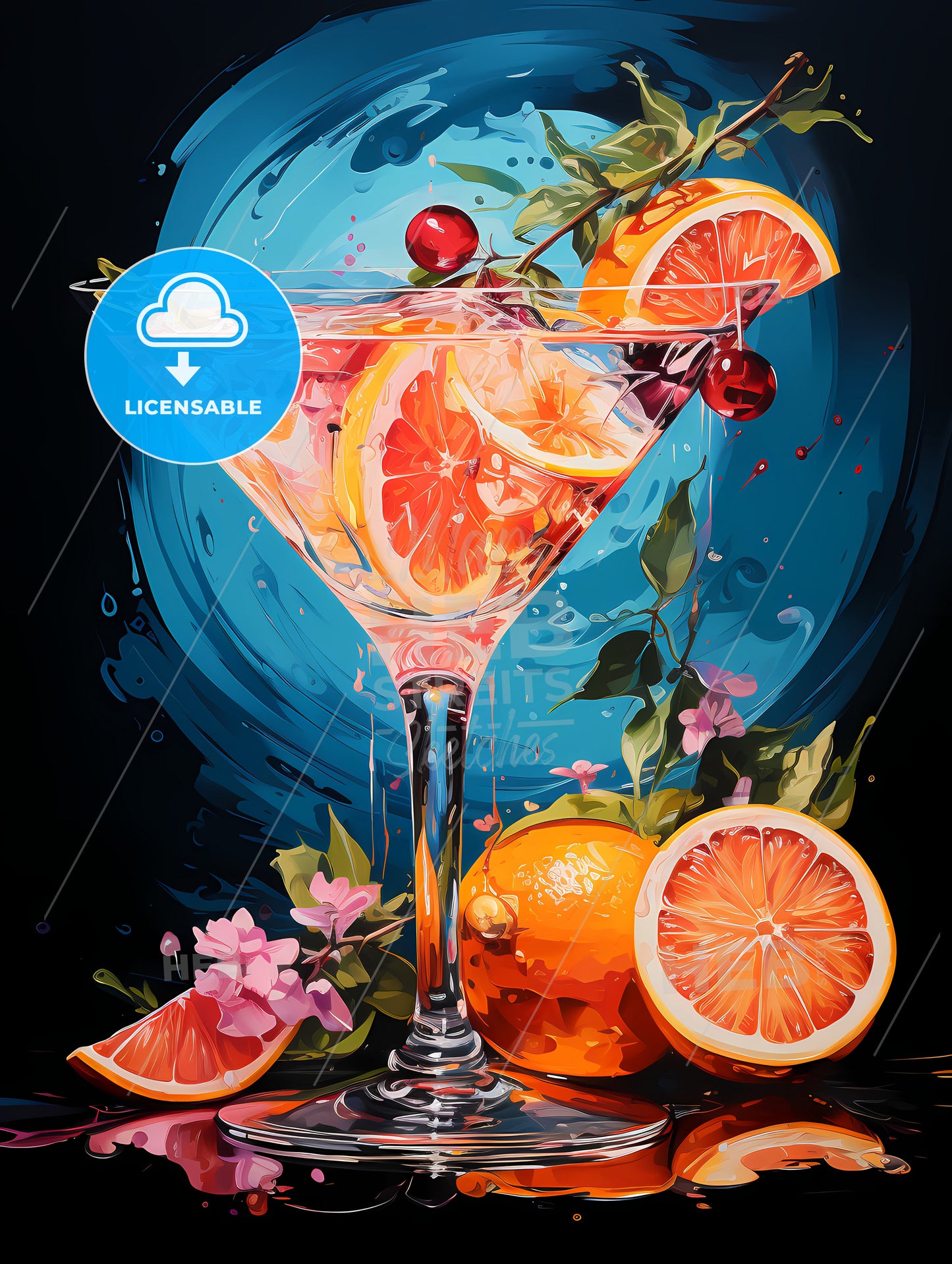 The blood orange martini is a zingy cocktail