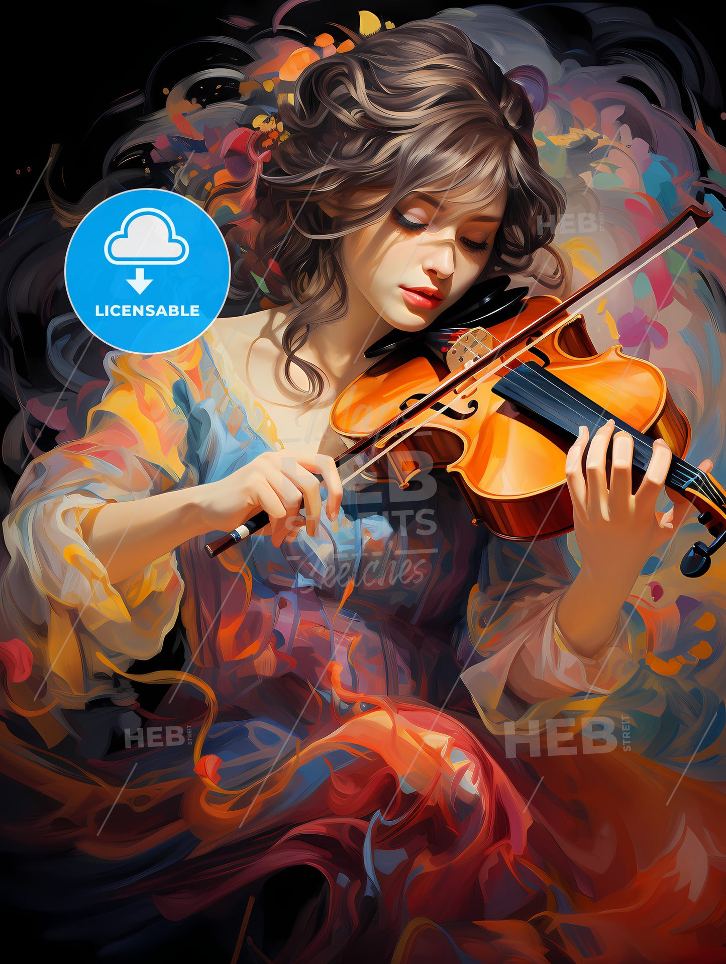 The girl with a violin and a forfeit the double