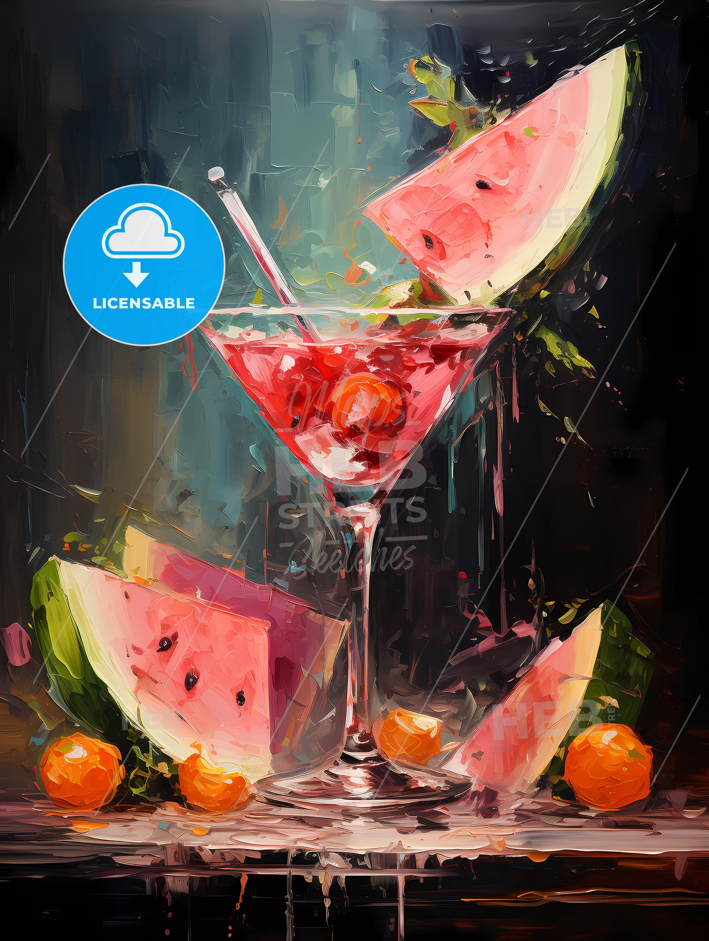 The watermelon martini tastes like summer