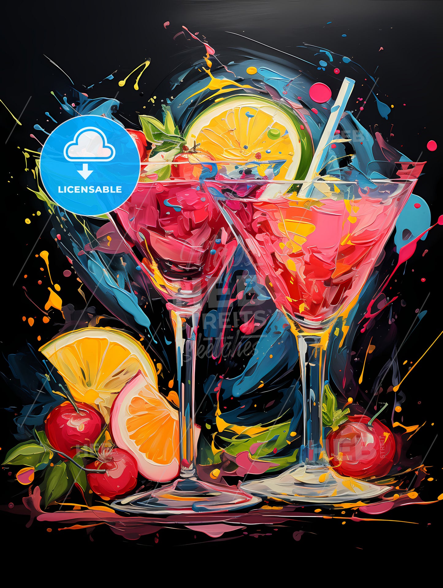 The watermelon martini tastes like summer