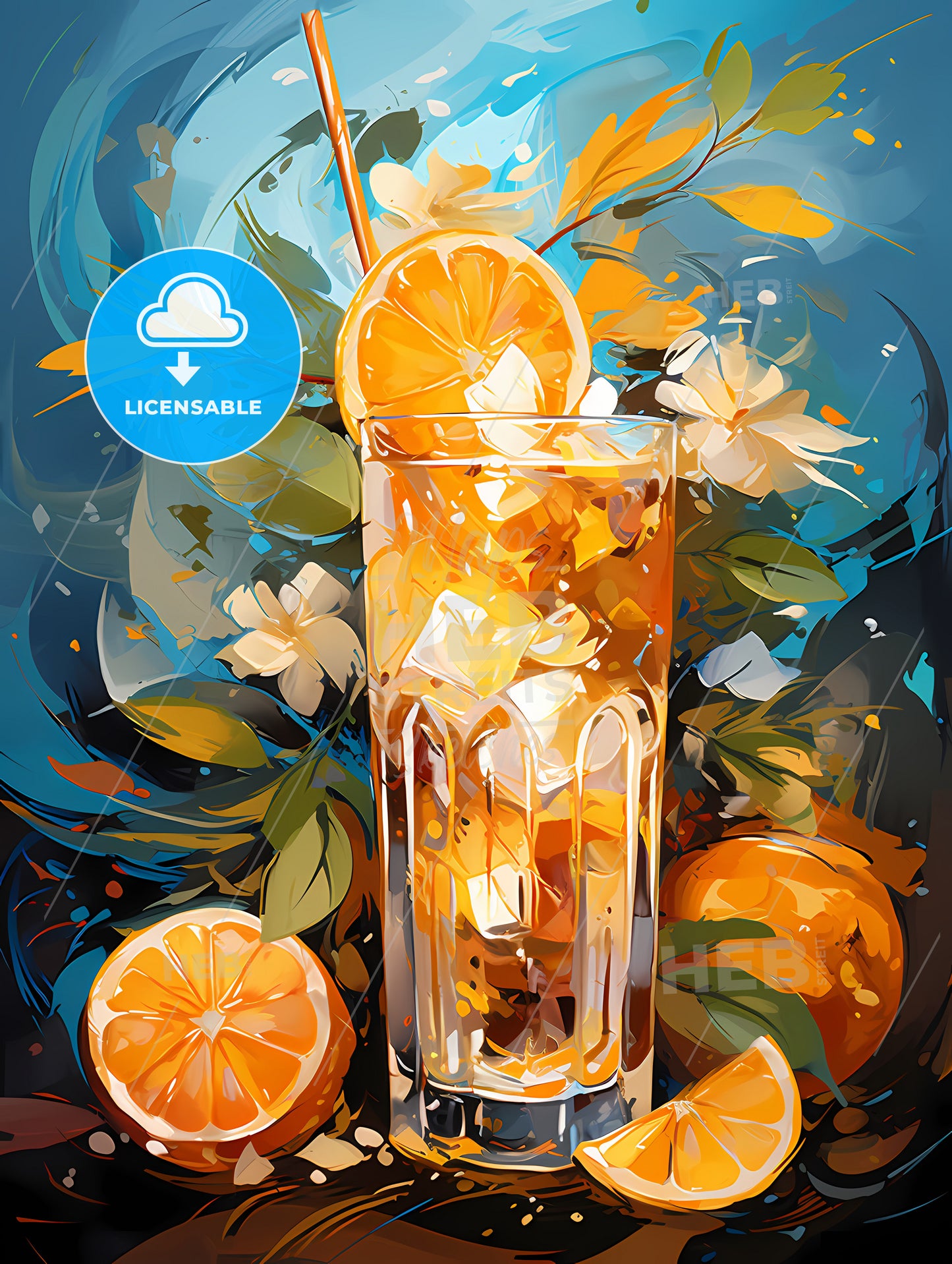 tropical cocktail with orange lemon and carambola