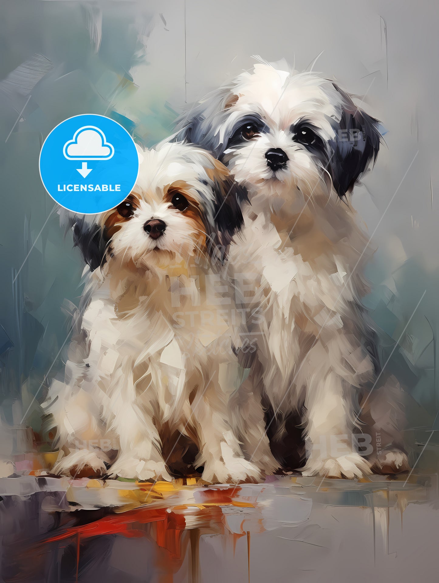 Two Cavalier King Charles Spaniel puppies