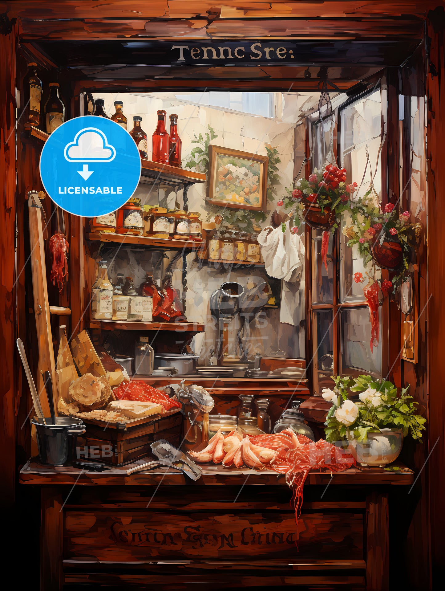 Typical shop window of a traditional irish butcher