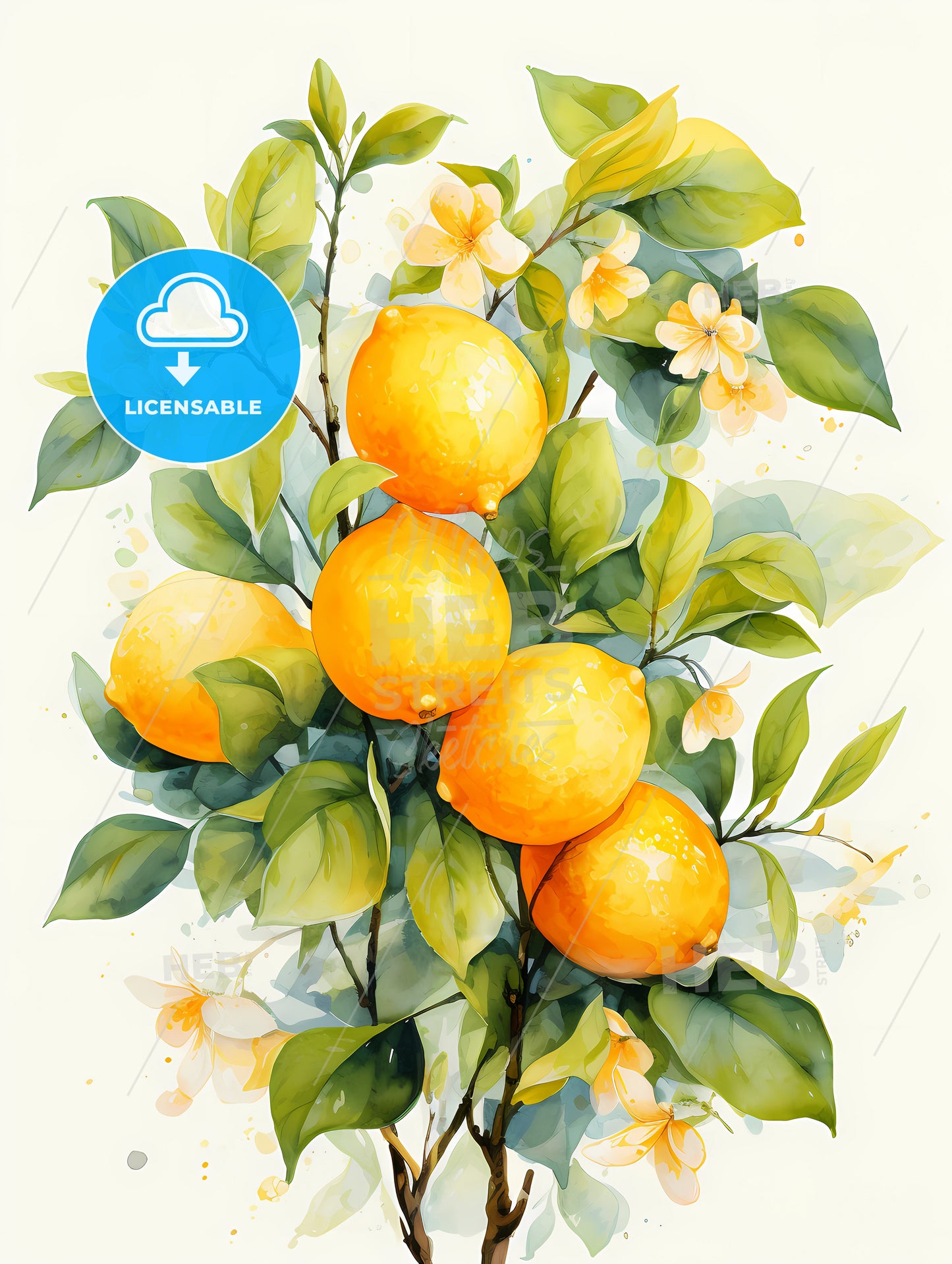 Watercolor illustration of Lemon