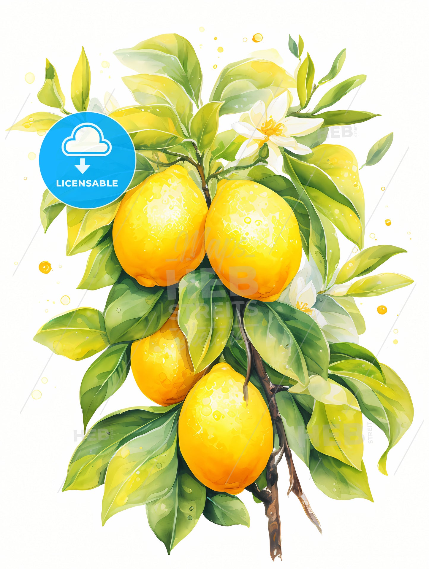 Watercolor illustration of Lemon