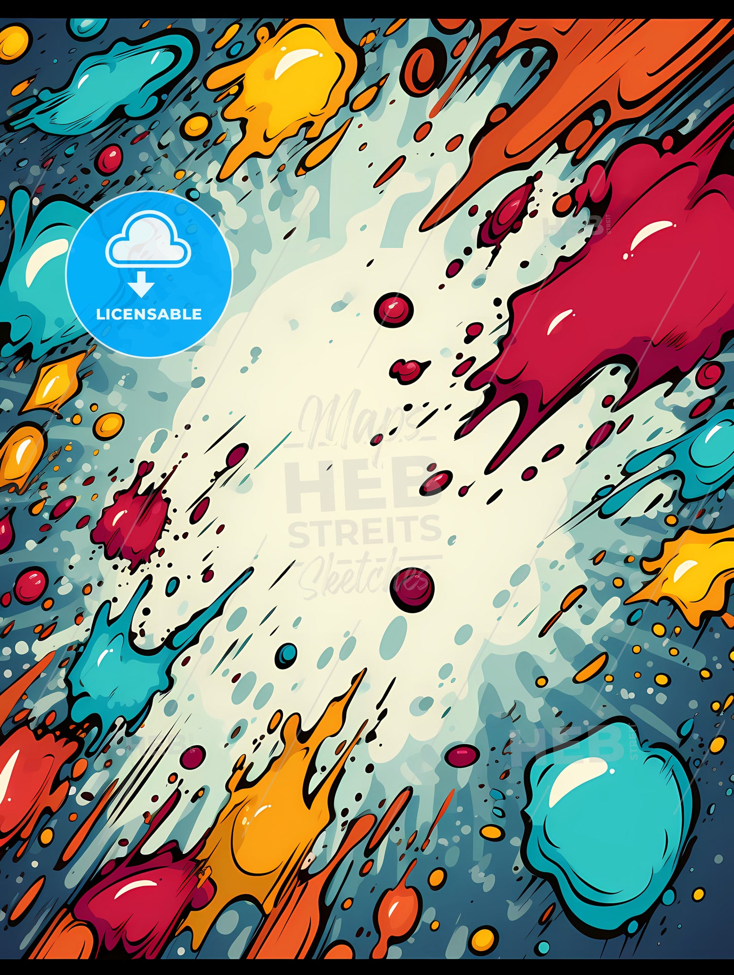 A set of comic bubbles and elements with