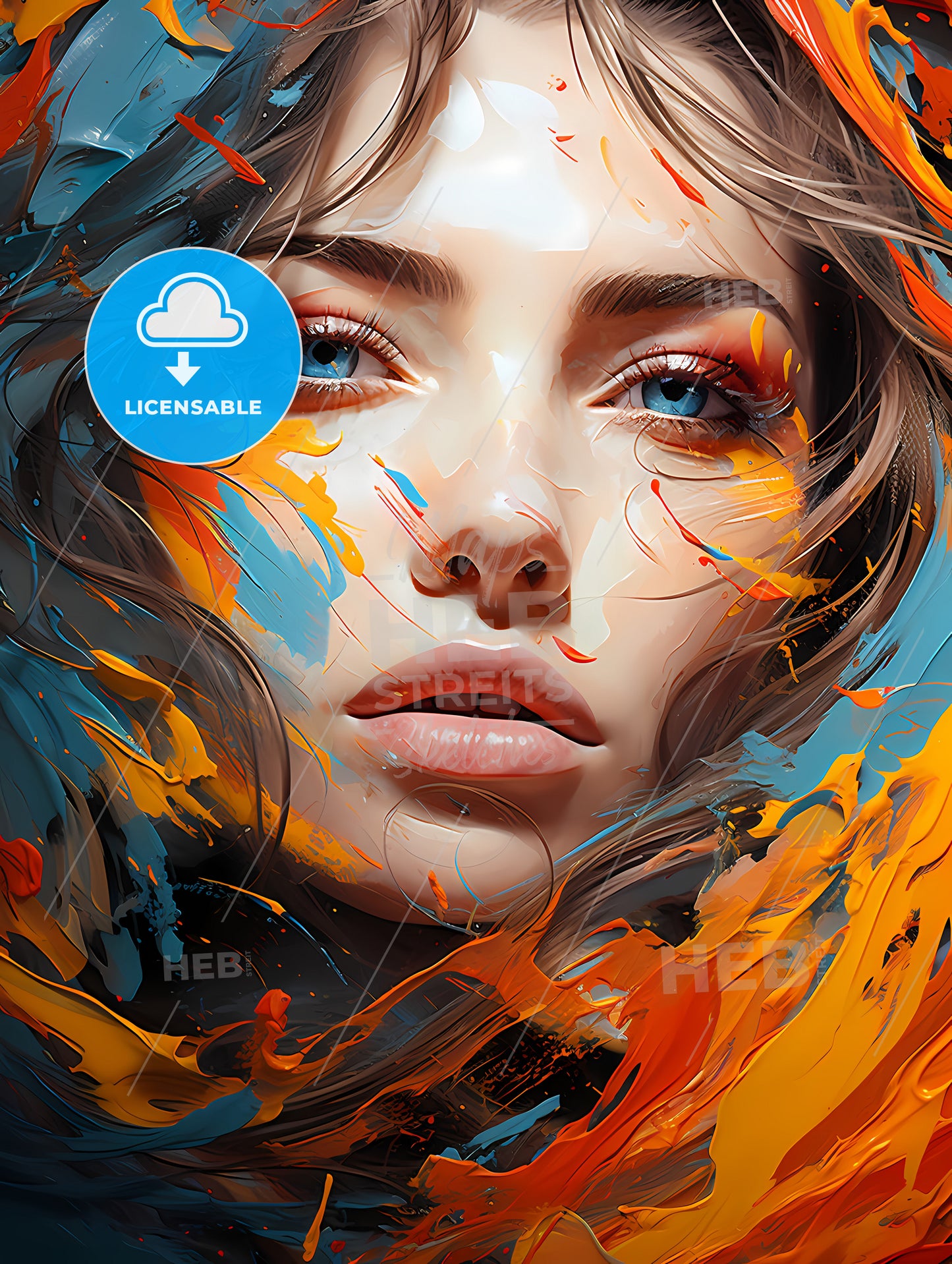 abstract oil painting with thick pen strokes