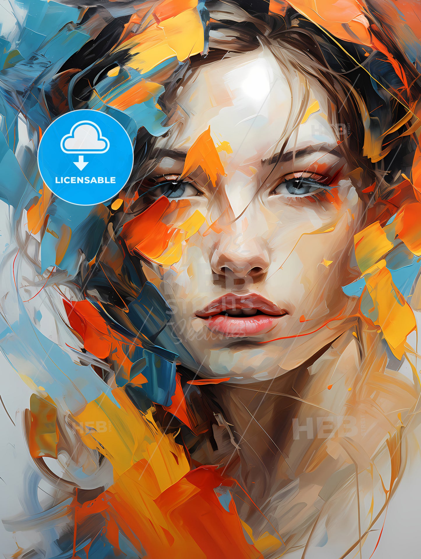 abstract oil painting with thick pen strokes